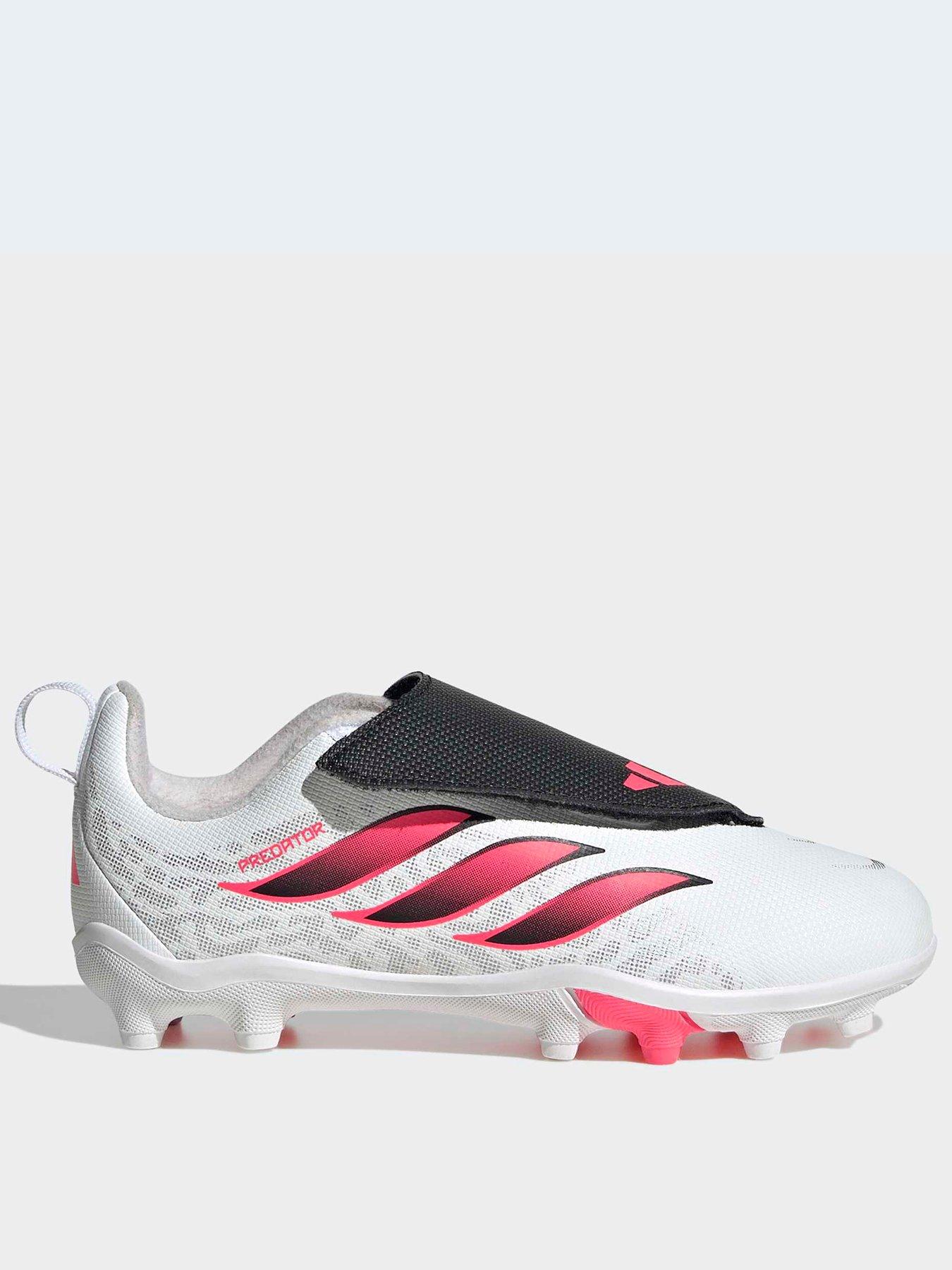 adidas Junior Predator Club No Lace Firm Ground Football Boots - White