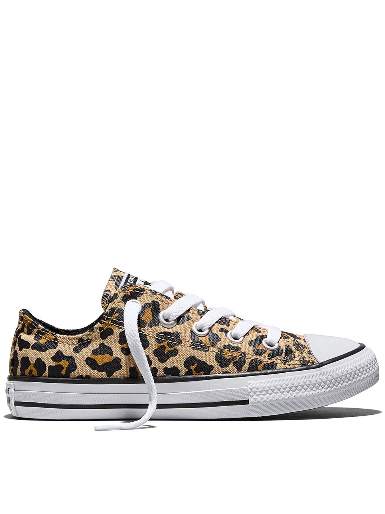 Image 1 of 4 of Converse Kids Leopard Chuck Taylor All Star Trainers - Brown