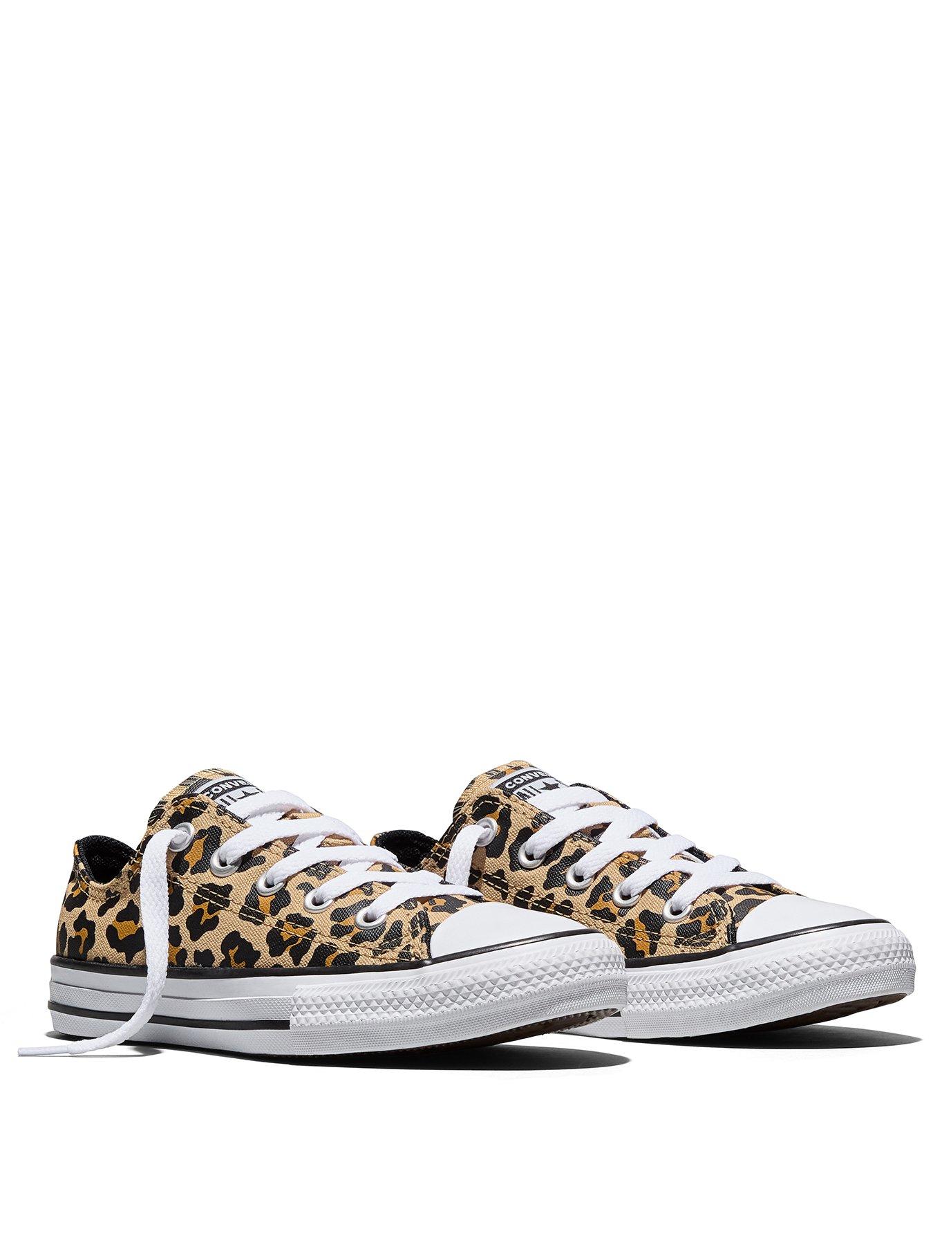 Image 2 of 4 of Converse Kids Leopard Chuck Taylor All Star Trainers - Brown