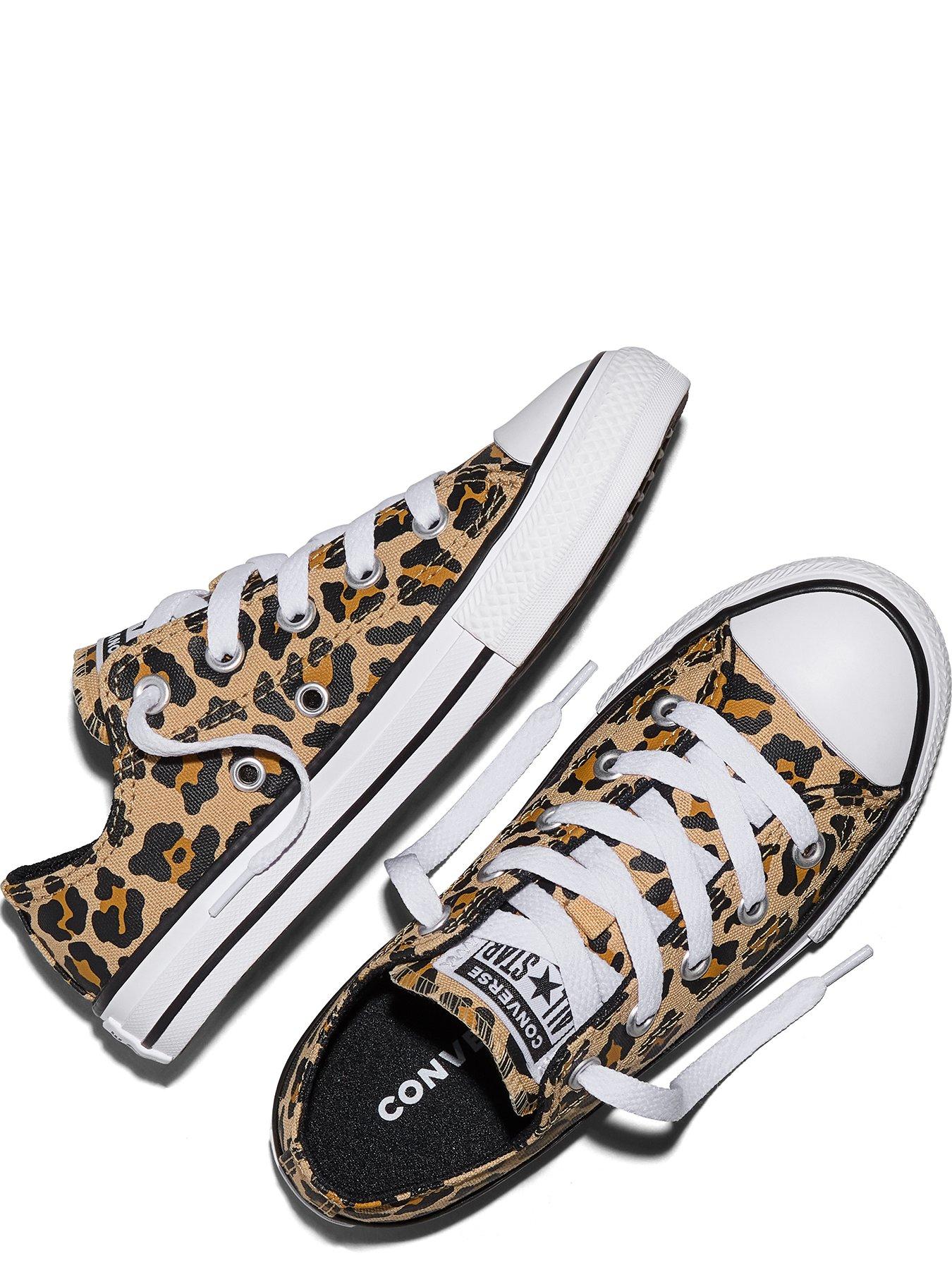 Image 3 of 4 of Converse Kids Leopard Chuck Taylor All Star Trainers - Brown