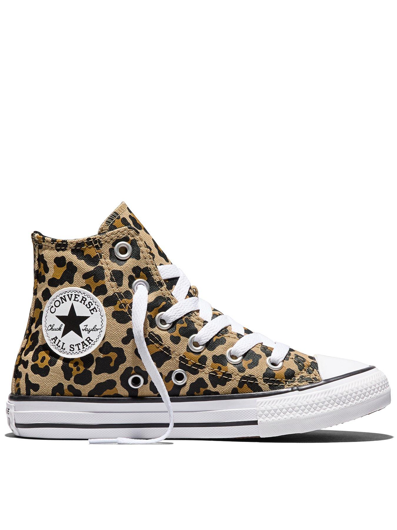Converse Kids Leopard Chuck Taylor All Star Trainers - Brown