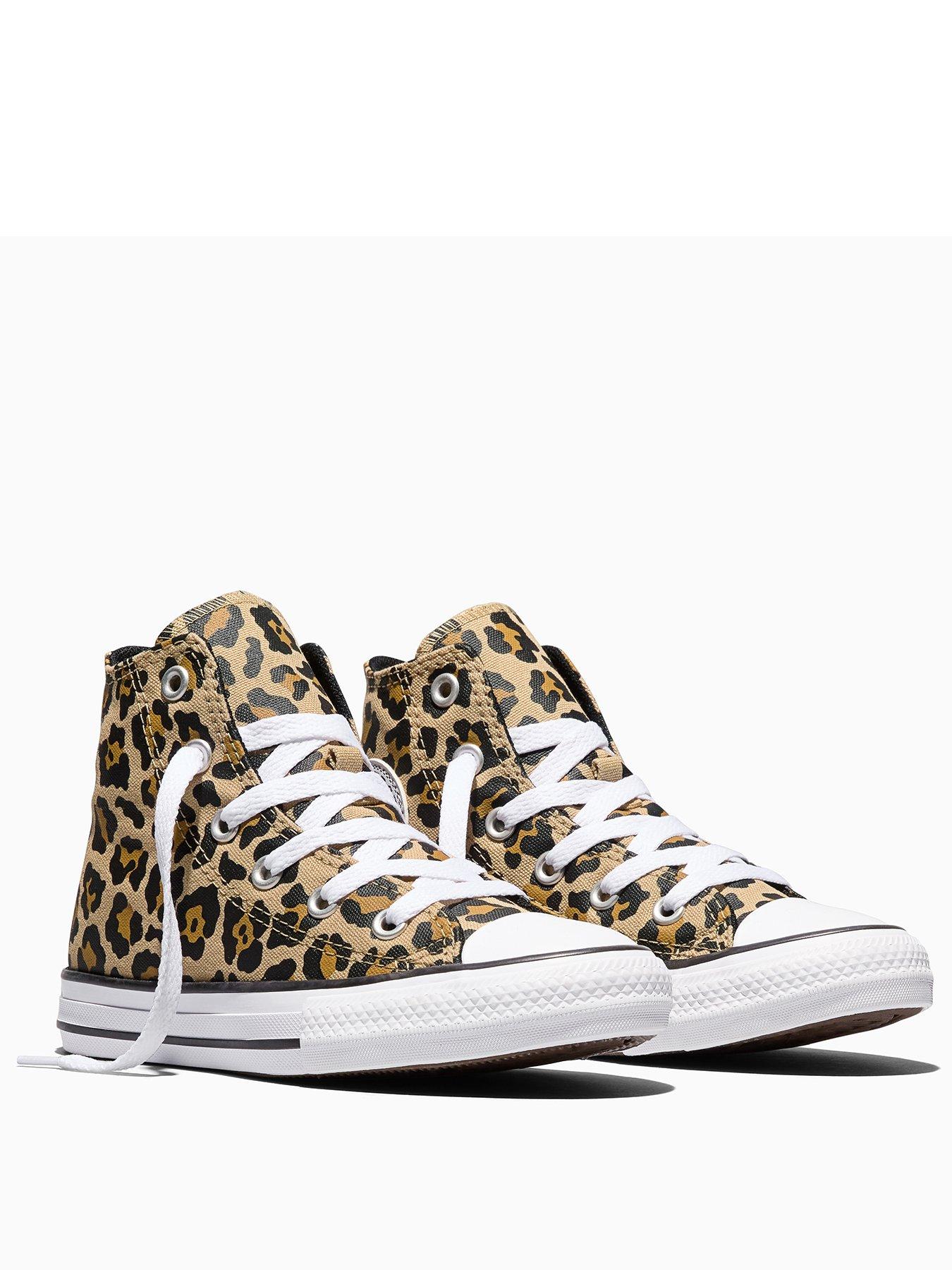 Image 2 of 5 of Converse Kids Leopard Chuck Taylor All Star Trainers - Brown