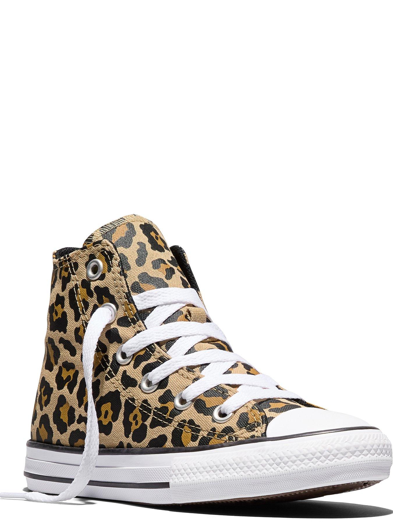Image 3 of 5 of Converse Kids Leopard Chuck Taylor All Star Trainers - Brown