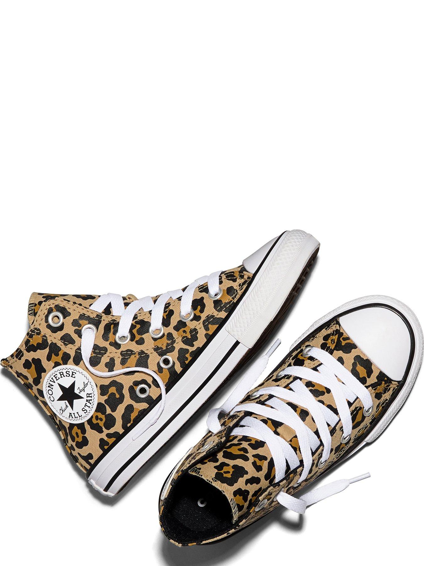 Image 4 of 5 of Converse Kids Leopard Chuck Taylor All Star Trainers - Brown