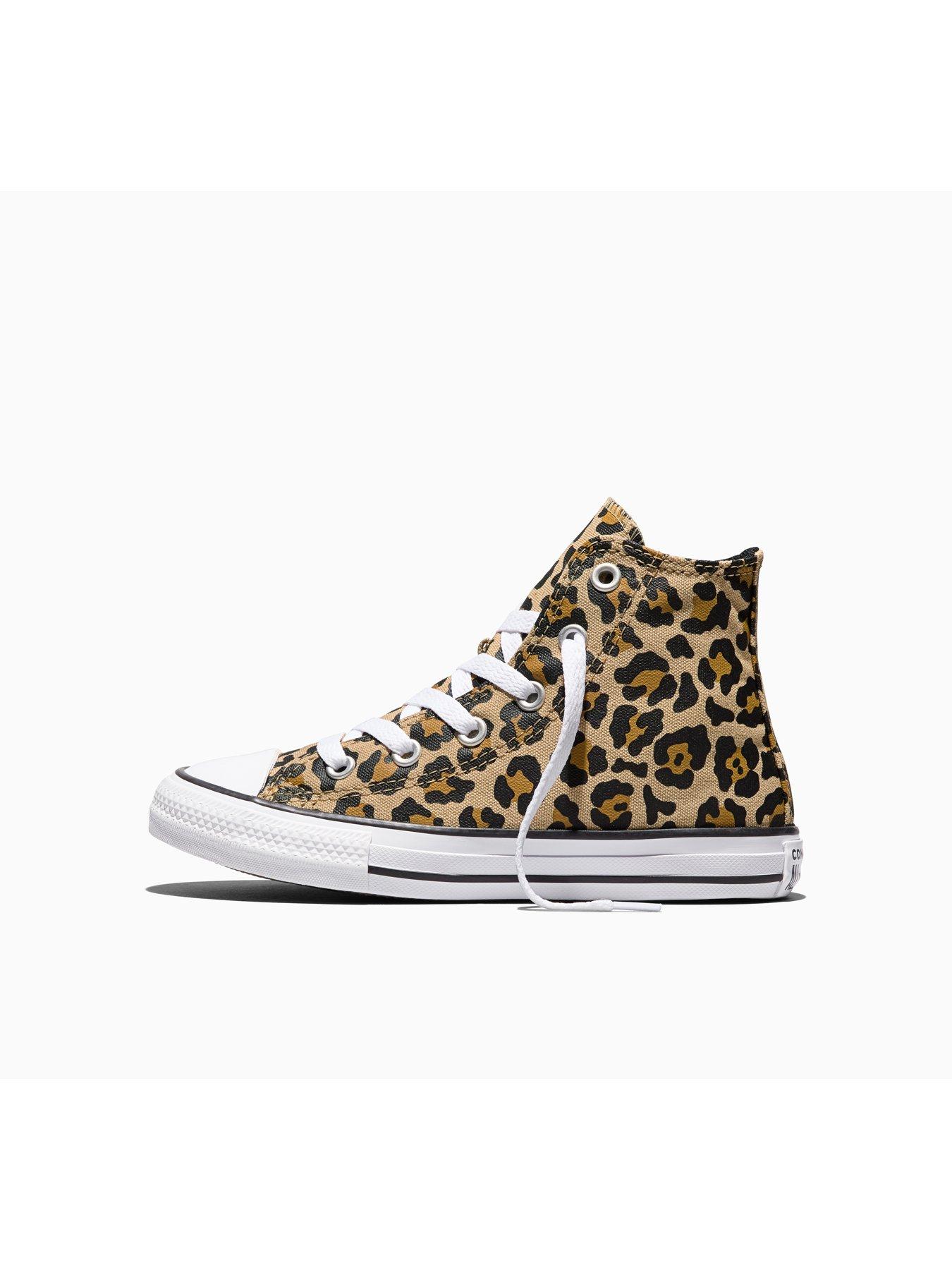 Image 5 of 5 of Converse Kids Leopard Chuck Taylor All Star Trainers - Brown