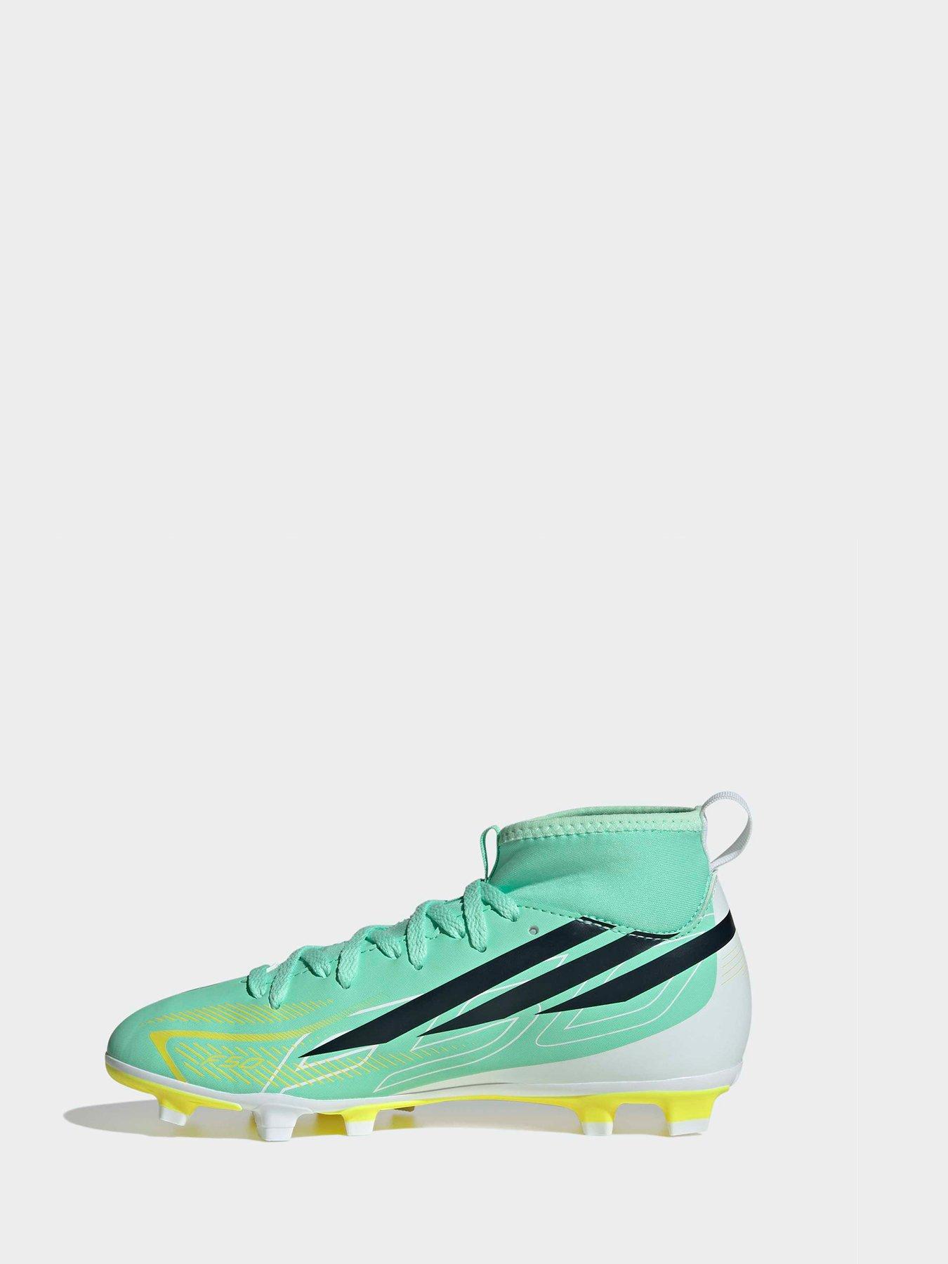 Image 6 of 6 of adidas Junior F50 Hyperfast Club Mid Firm Ground Football Boots - Green/navy