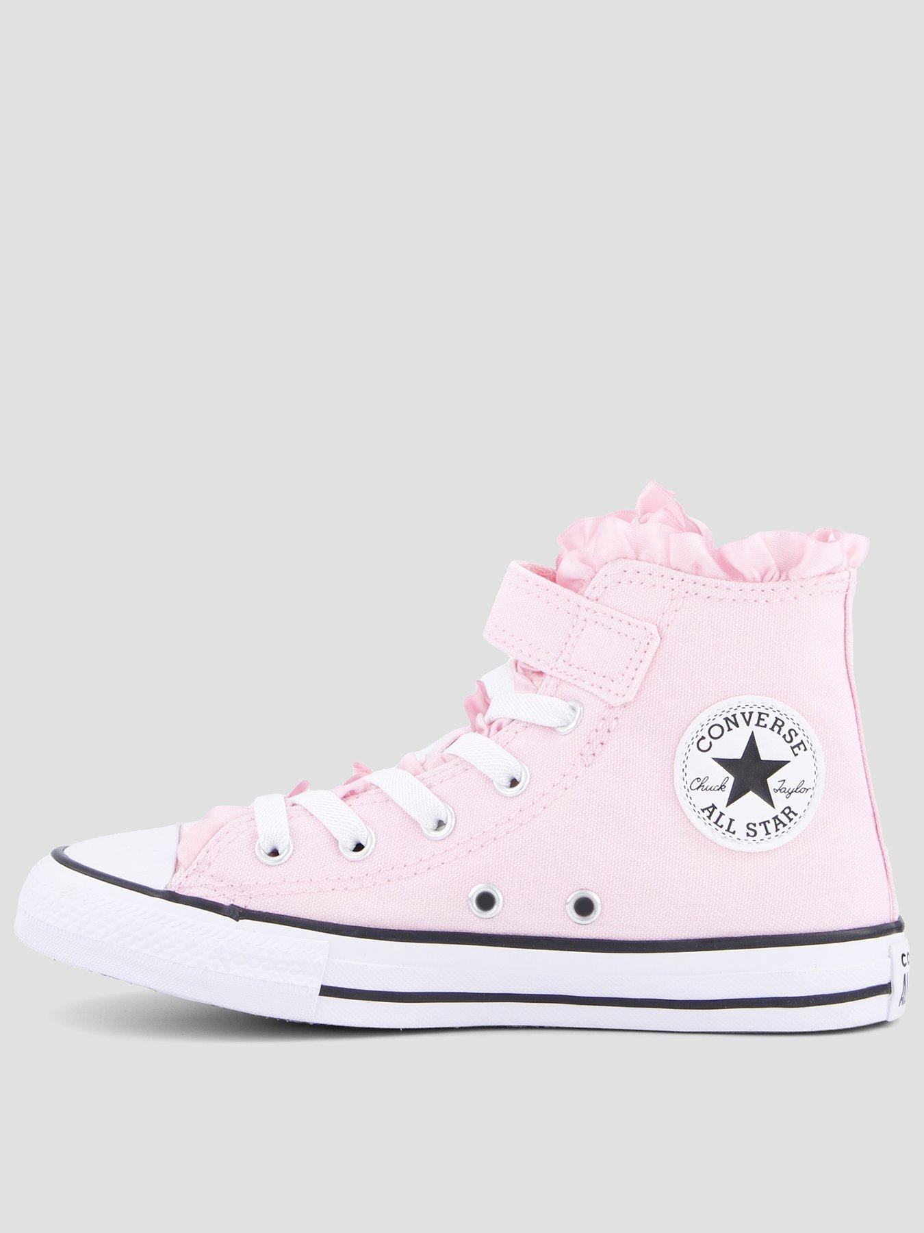 Image 1 of 7 of Converse Boys Chuck Taylor All Star Ruffle Collar Touch Fasten Trainers - Pink