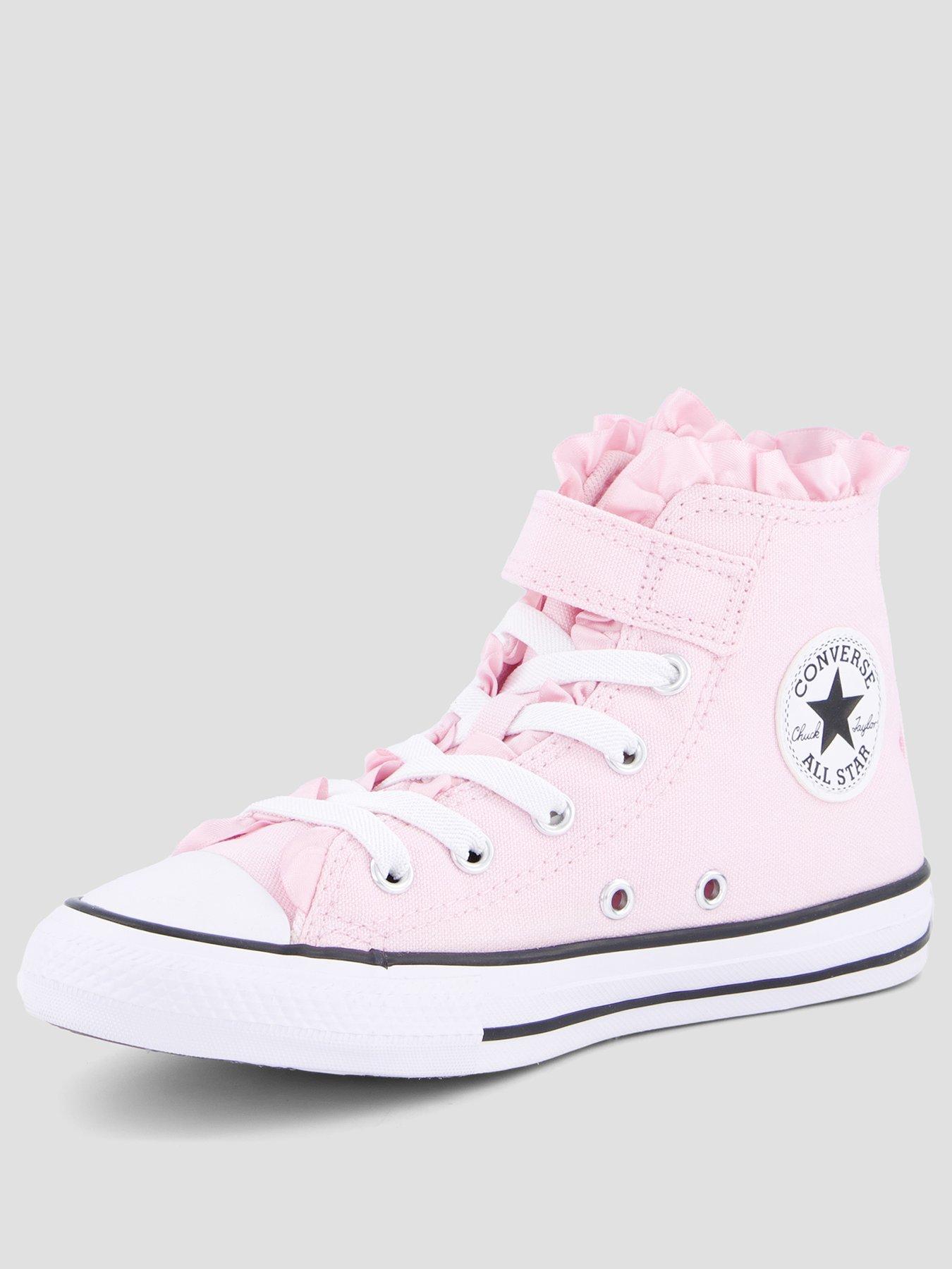 Image 2 of 7 of Converse Boys Chuck Taylor All Star Ruffle Collar Touch Fasten Trainers - Pink