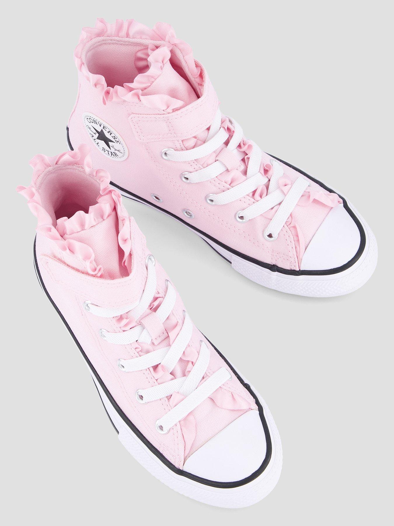 Image 3 of 7 of Converse Boys Chuck Taylor All Star Ruffle Collar Touch Fasten Trainers - Pink