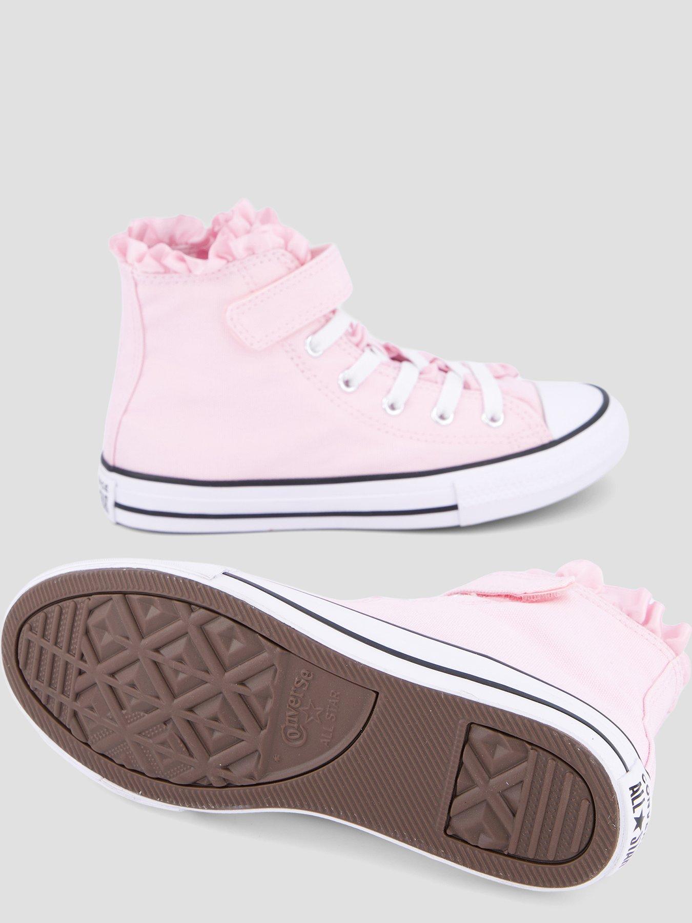 Image 4 of 7 of Converse Boys Chuck Taylor All Star Ruffle Collar Touch Fasten Trainers - Pink