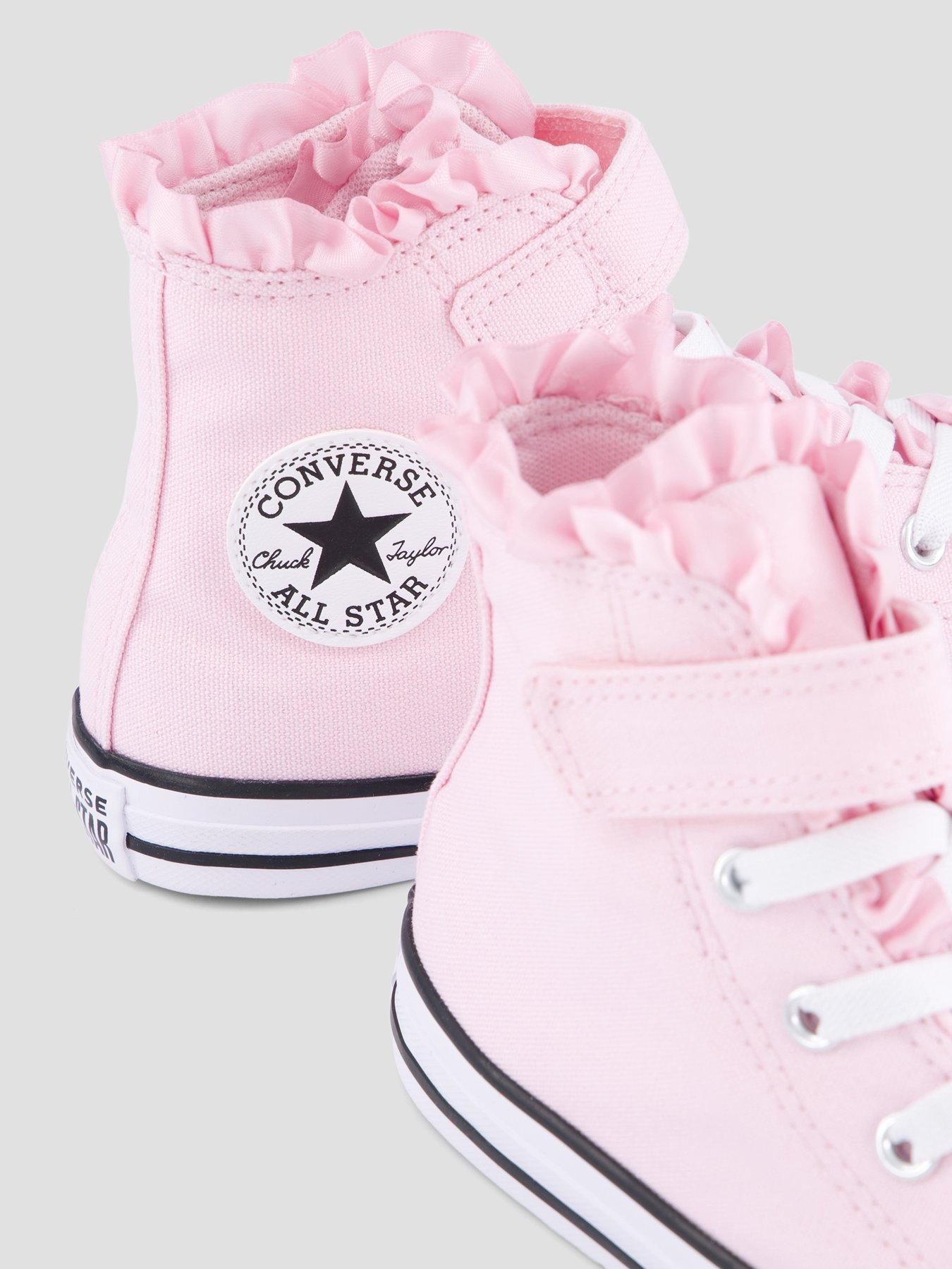 Image 5 of 7 of Converse Boys Chuck Taylor All Star Ruffle Collar Touch Fasten Trainers - Pink