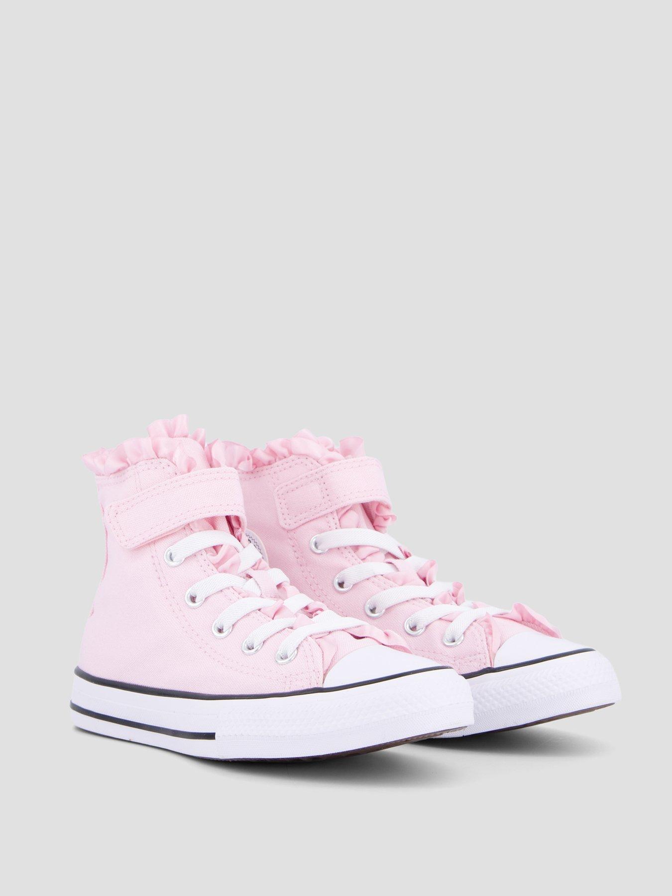 Image 6 of 7 of Converse Boys Chuck Taylor All Star Ruffle Collar Touch Fasten Trainers - Pink