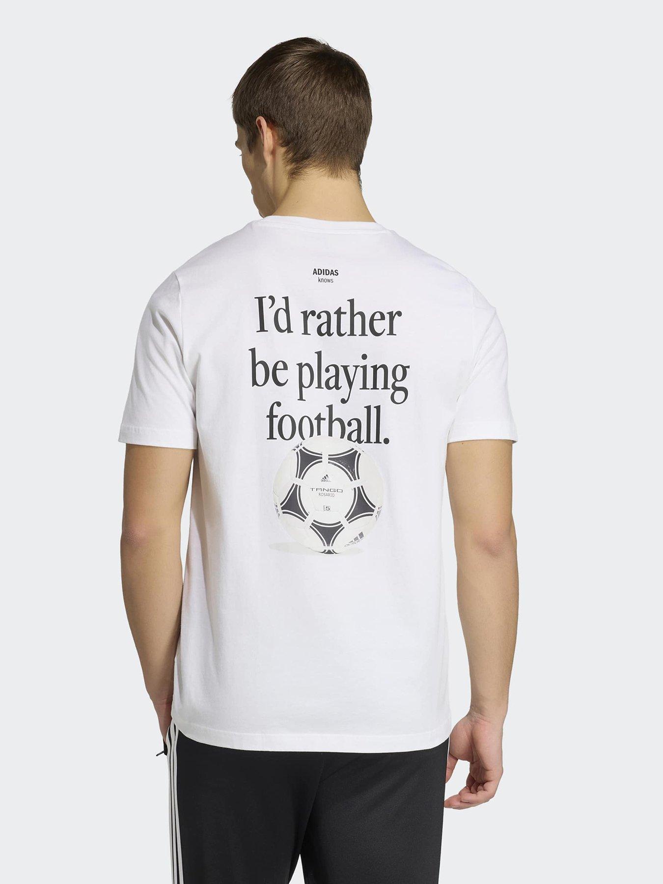Image 1 of 5 of adidas Mens Football Graphic T-Shirt - White