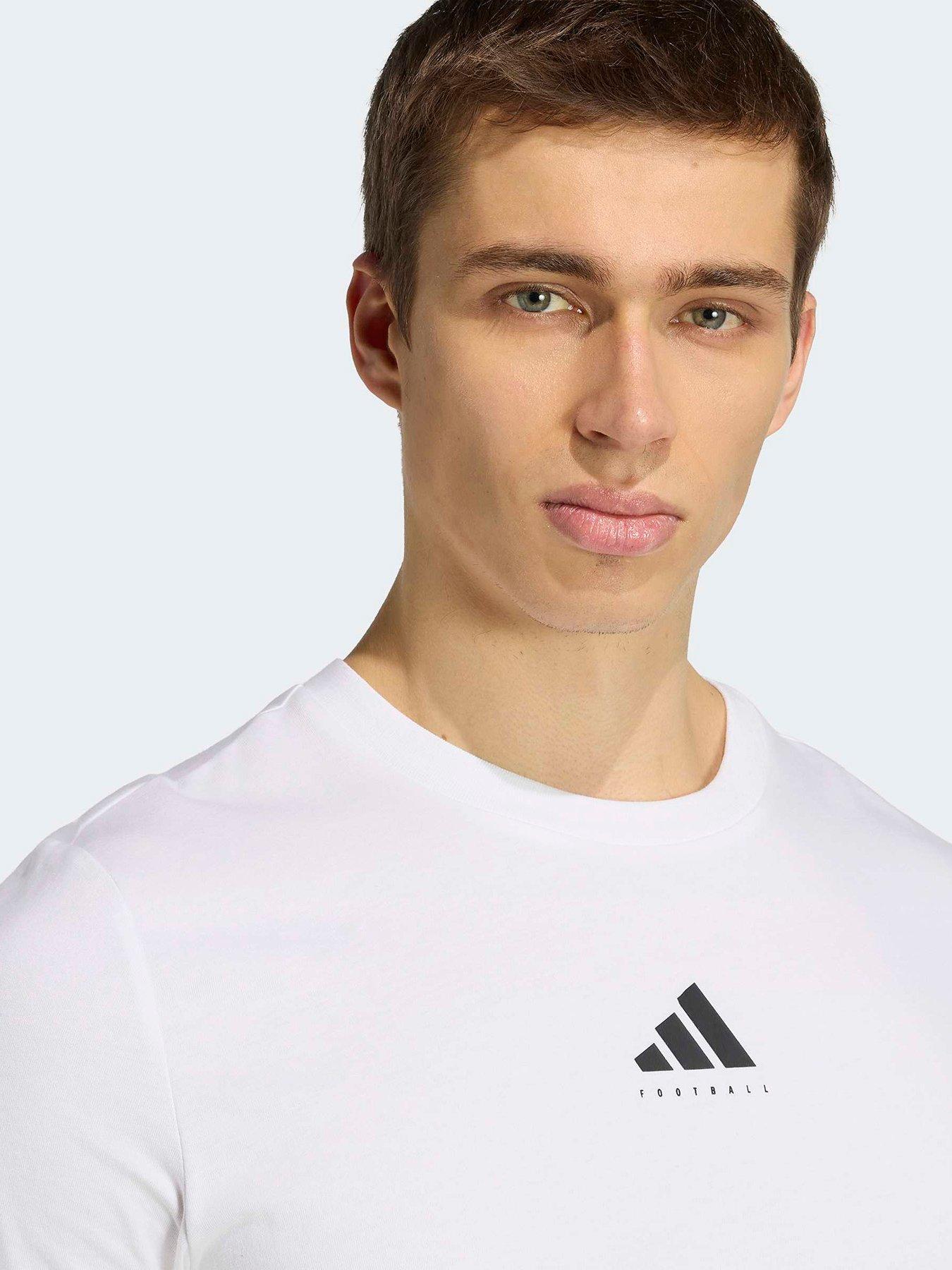 Image 4 of 5 of adidas Mens Football Graphic T-Shirt - White
