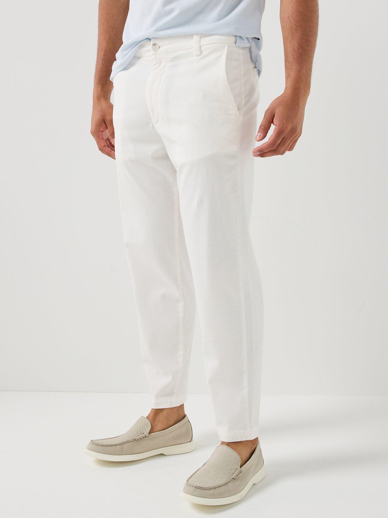 BOSS C-Kerin Tapered Fit Chino Trousers - Open White