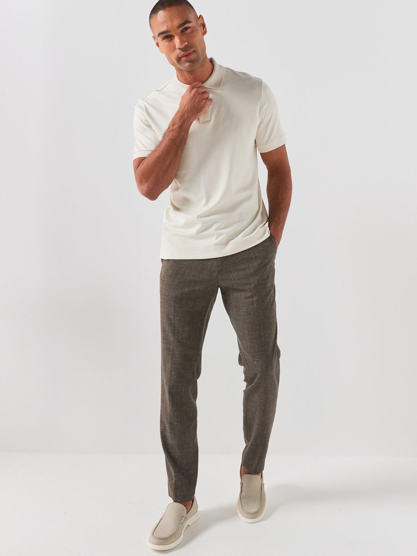 Image 6 of 6 of BOSS Men's Slim Fit Linen Blend Suit Trousers - Open Green