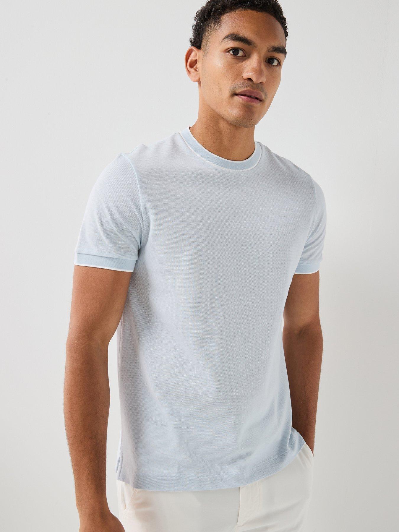 BOSS H-Thompson 81 Tipped Pique T-Shirt - Blue