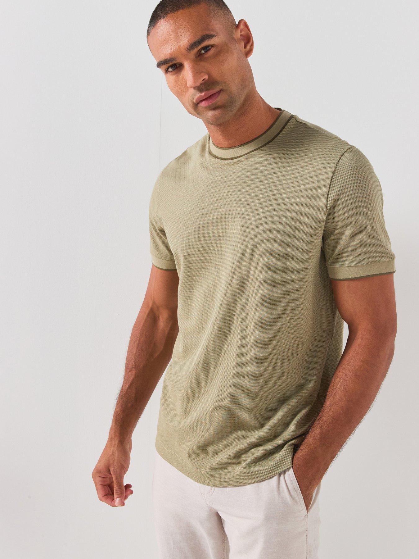 BOSS Tipped Pique T-Shirt - Dark Beige