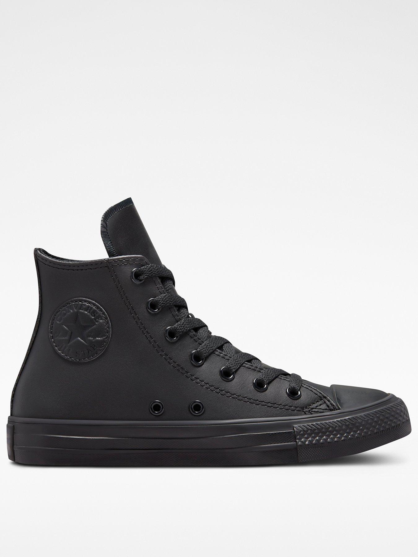 Converse Junior Foundational Leather Chuck Taylor All Star Trainers - Black