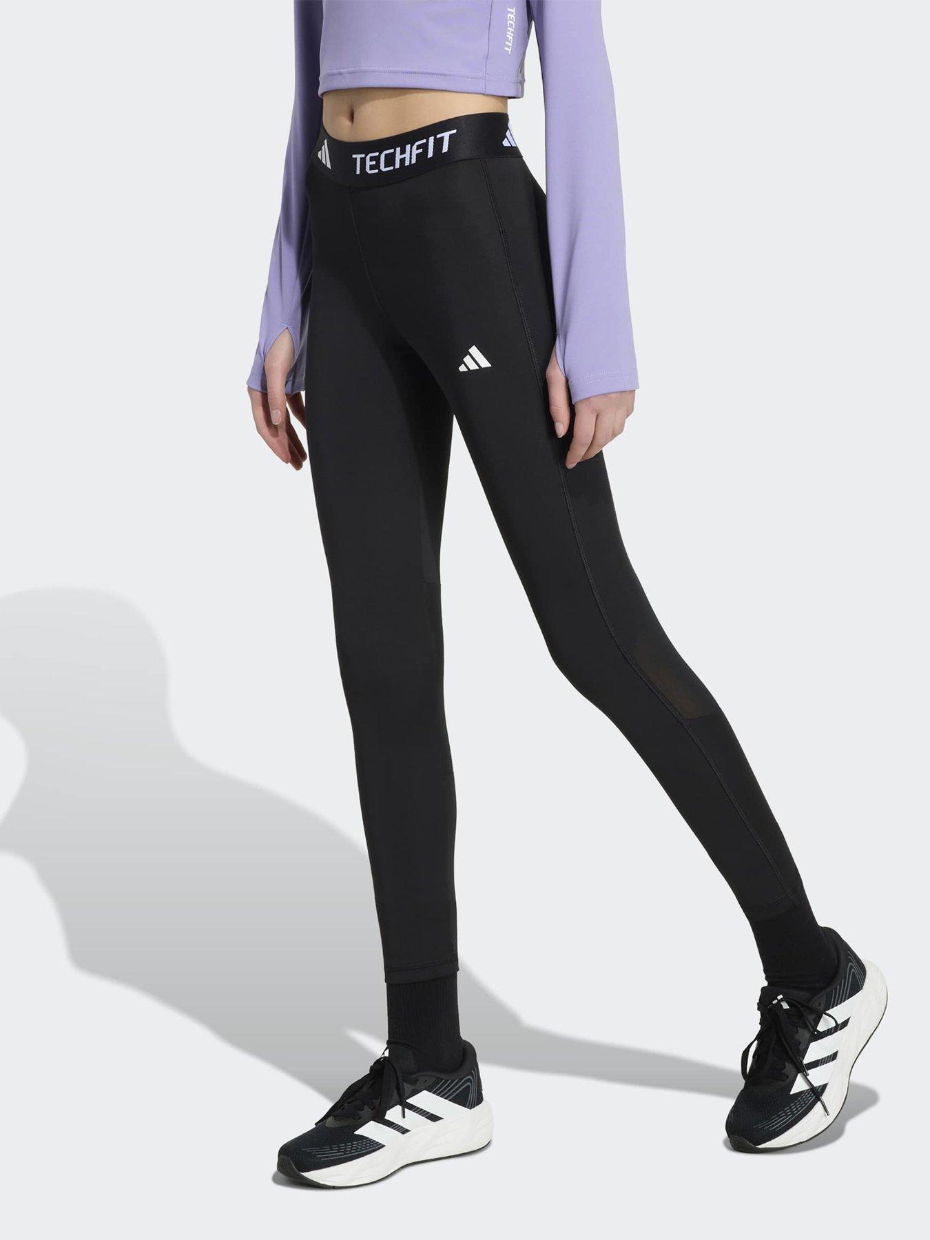 adidas Junior TECHFIT Long Training Tights - Black/White