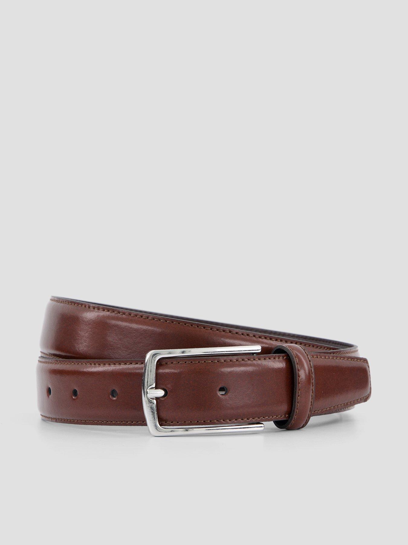 Image 1 of 5 of Jack & Jones Mens Christopher Leather Pin Buckle Belt - Brown