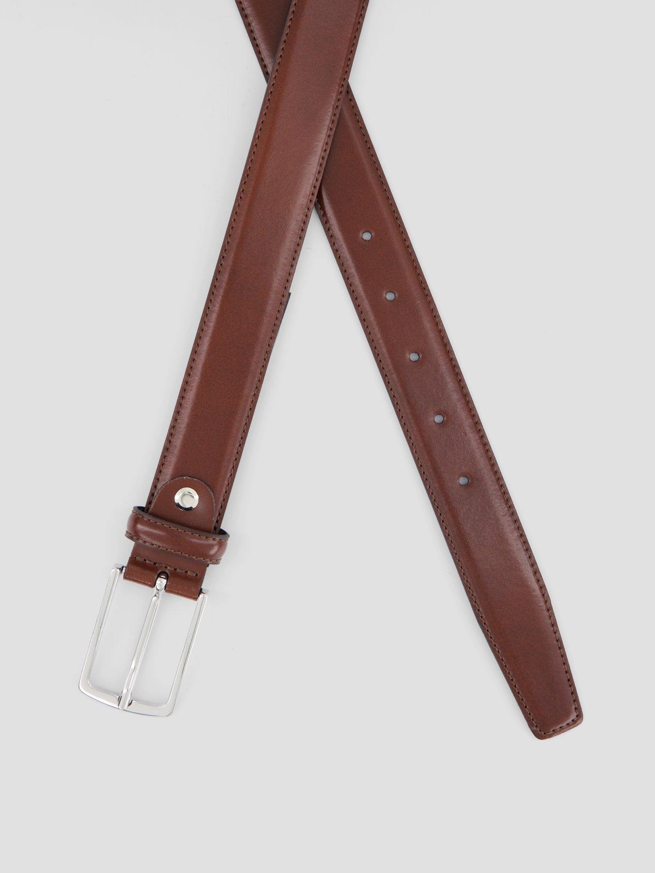 Image 4 of 5 of Jack & Jones Mens Christopher Leather Pin Buckle Belt - Brown