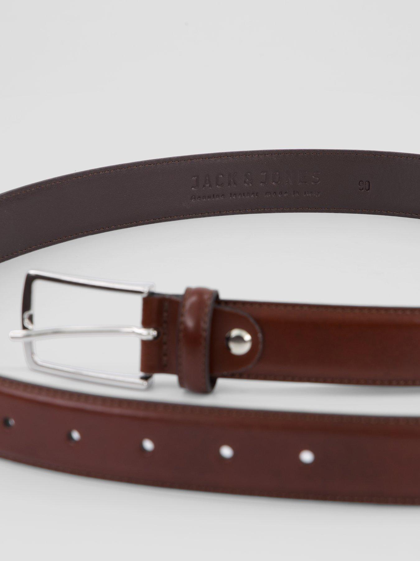 Image 5 of 5 of Jack & Jones Mens Christopher Leather Pin Buckle Belt - Brown