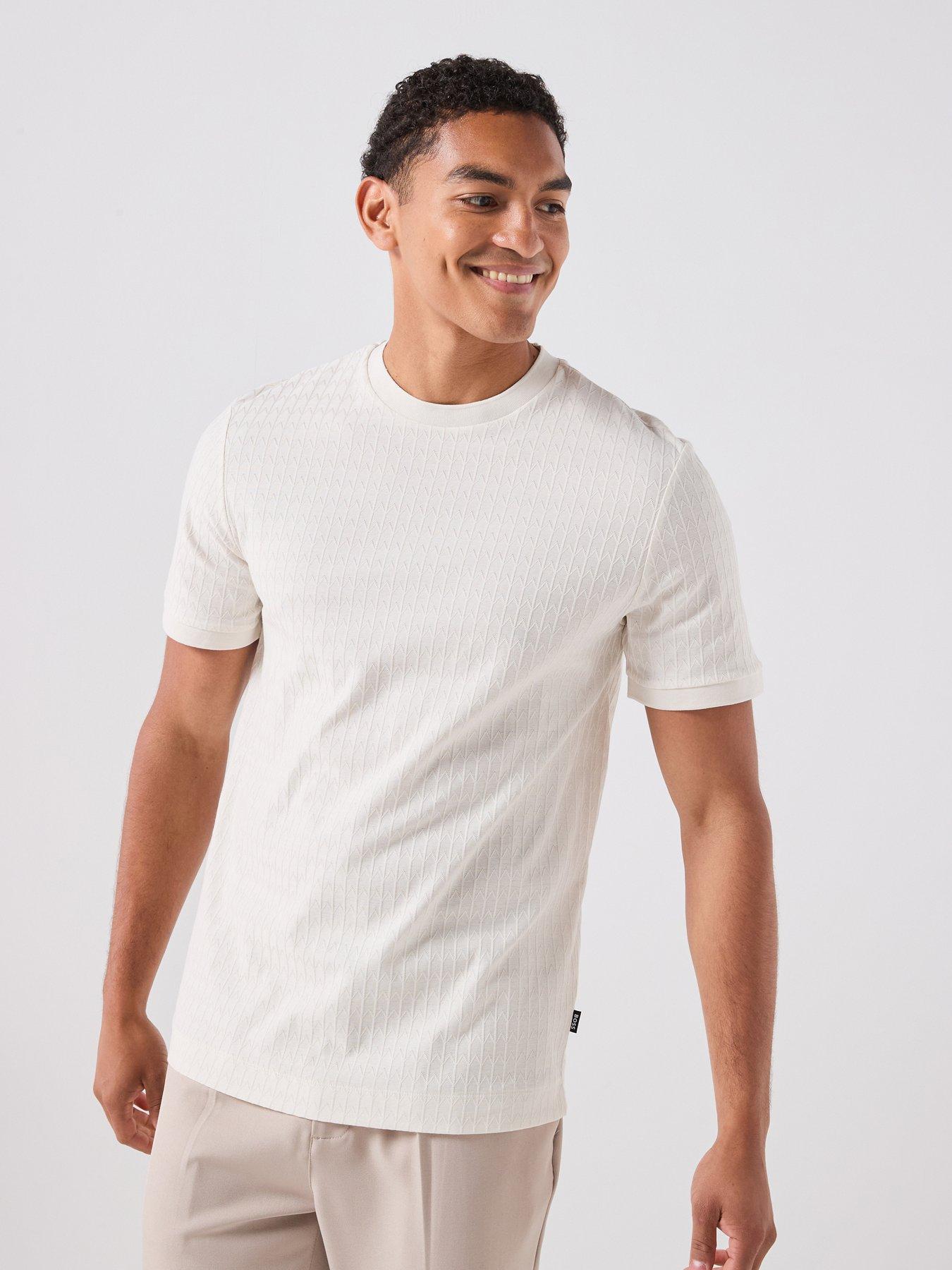 BOSS H-Thompson 321 Textured T-Shirt - White