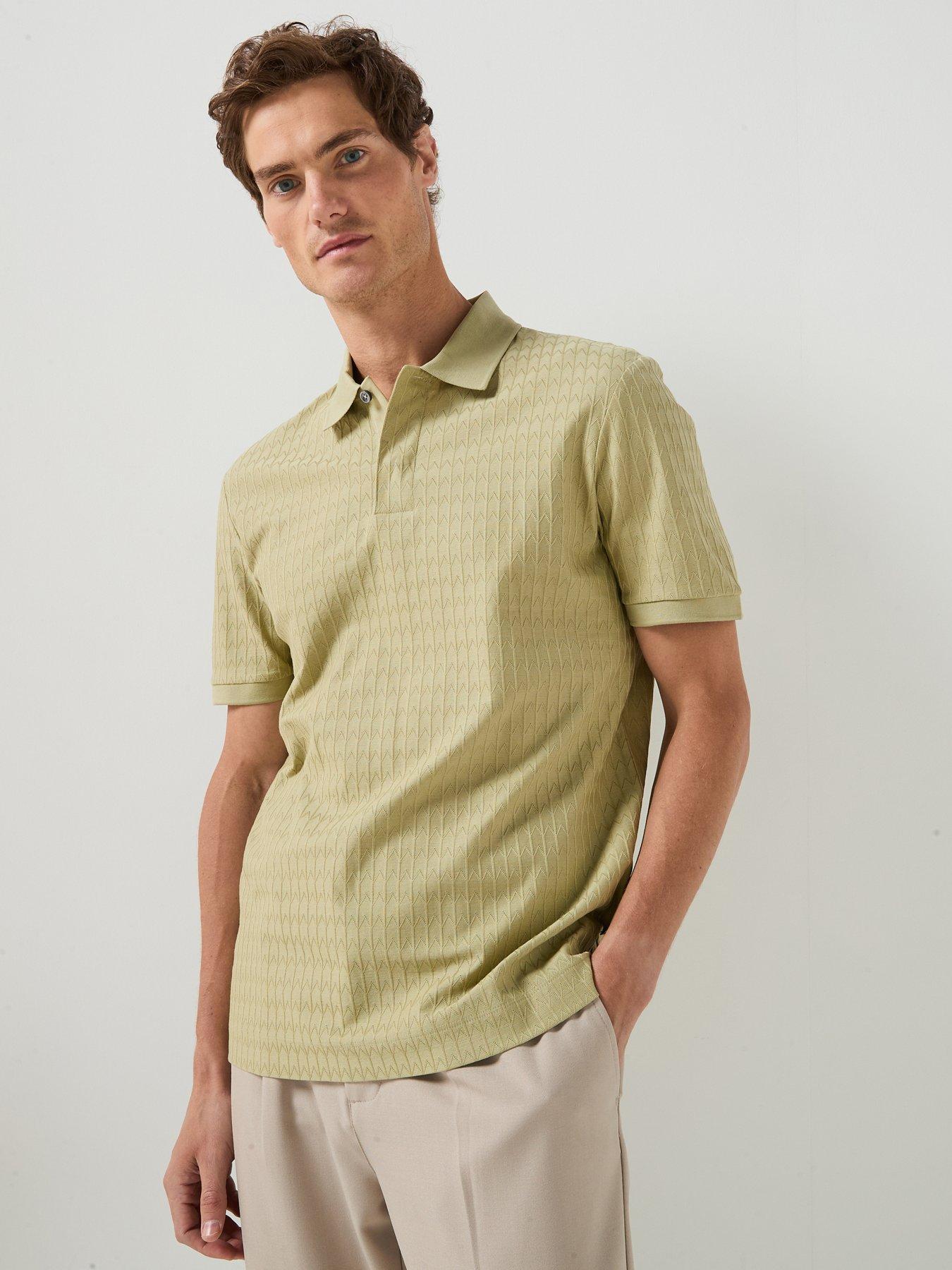 BOSS H-Parlay 321 Textured Polo Shirt - Dark Beige