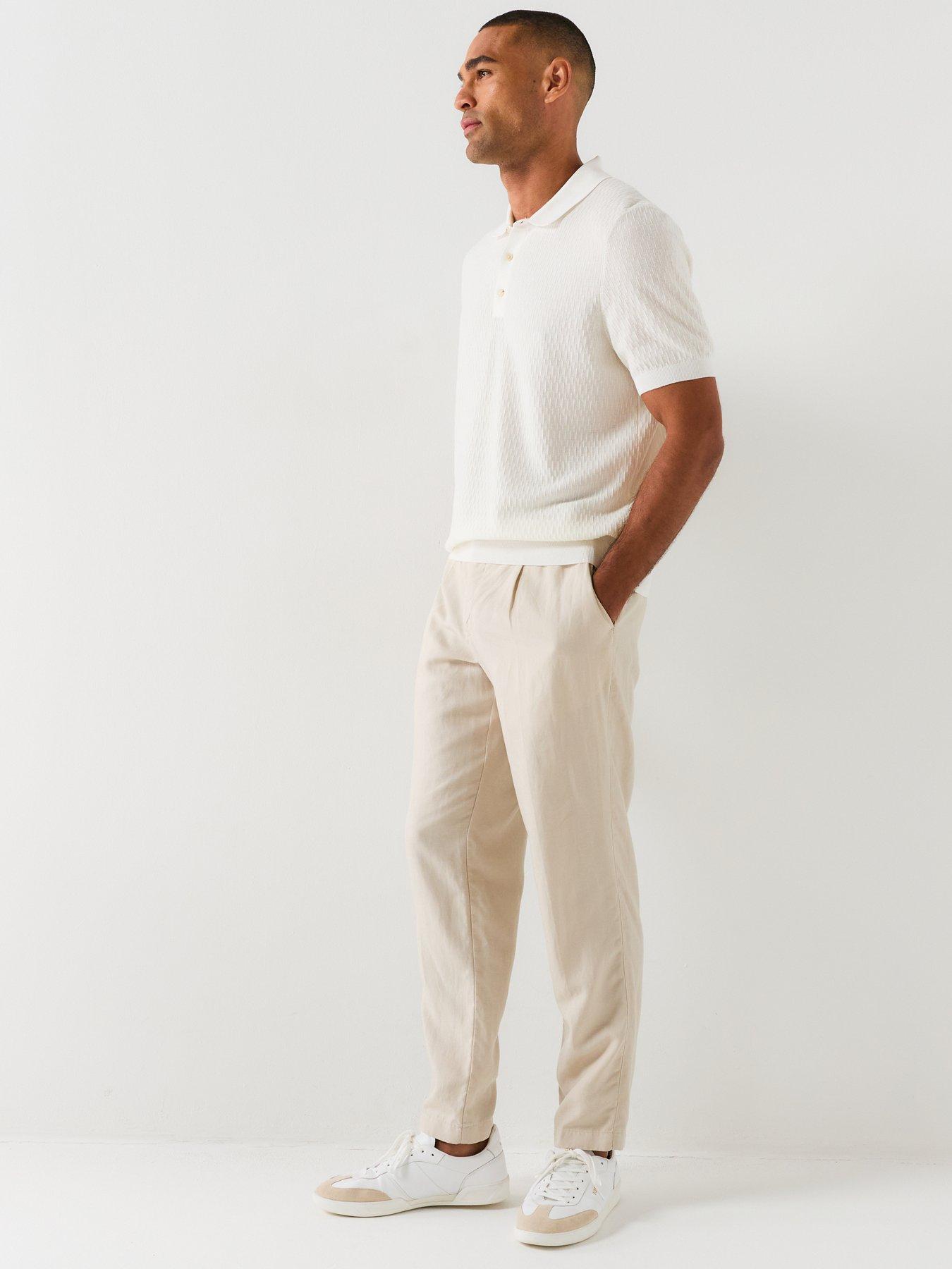 Image 5 of 5 of BOSS Boss H-lurazio Textured Knitted Polo Shirt - Open White