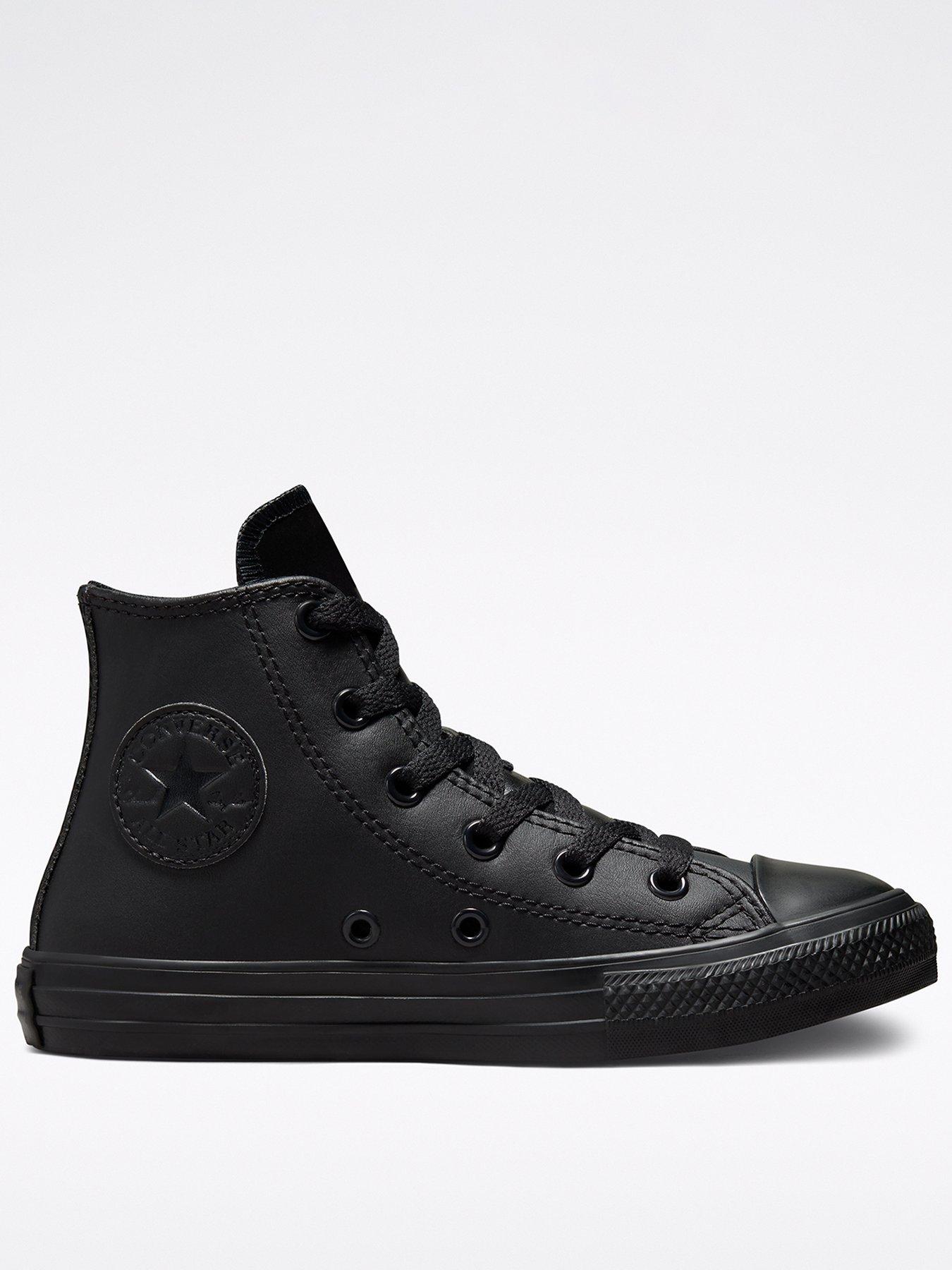 Converse Kids All Star Hi Leather Trainers - Black