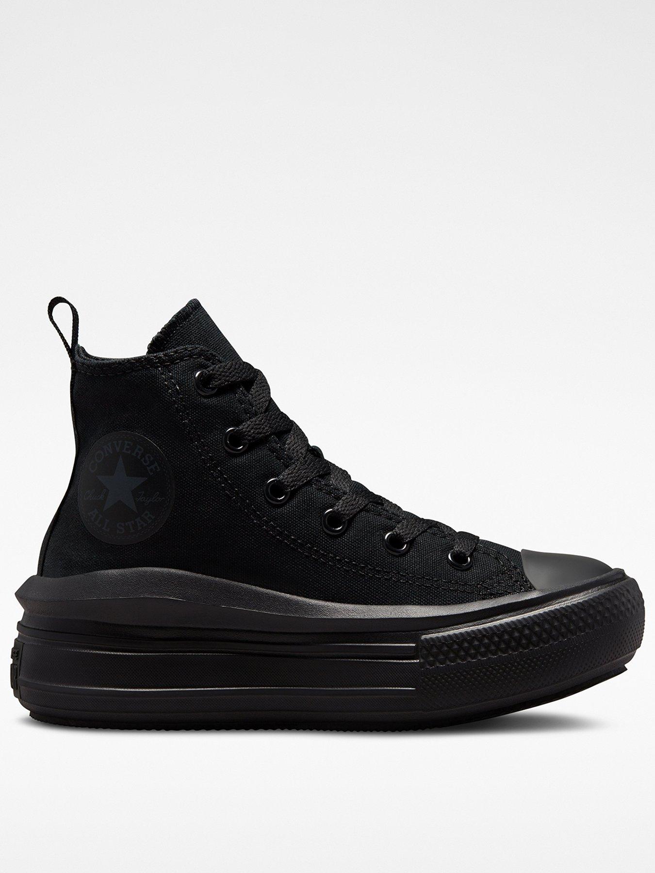 Converse Kids Foundational Canvas Chuck Taylor All Star Move Trainers - Black