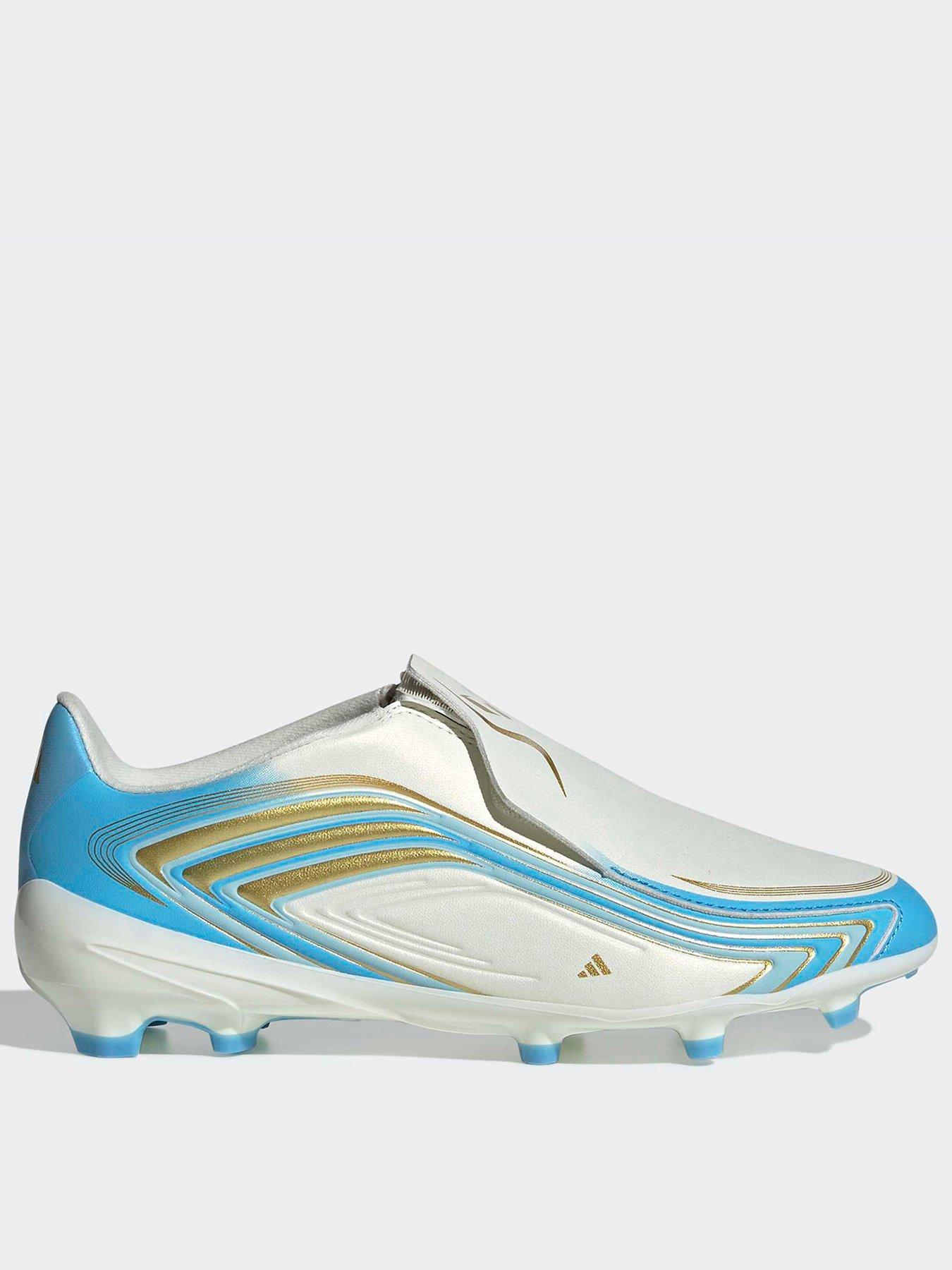 adidas Junior F50 Messi League Laceless Firm Ground Football Boots - White
