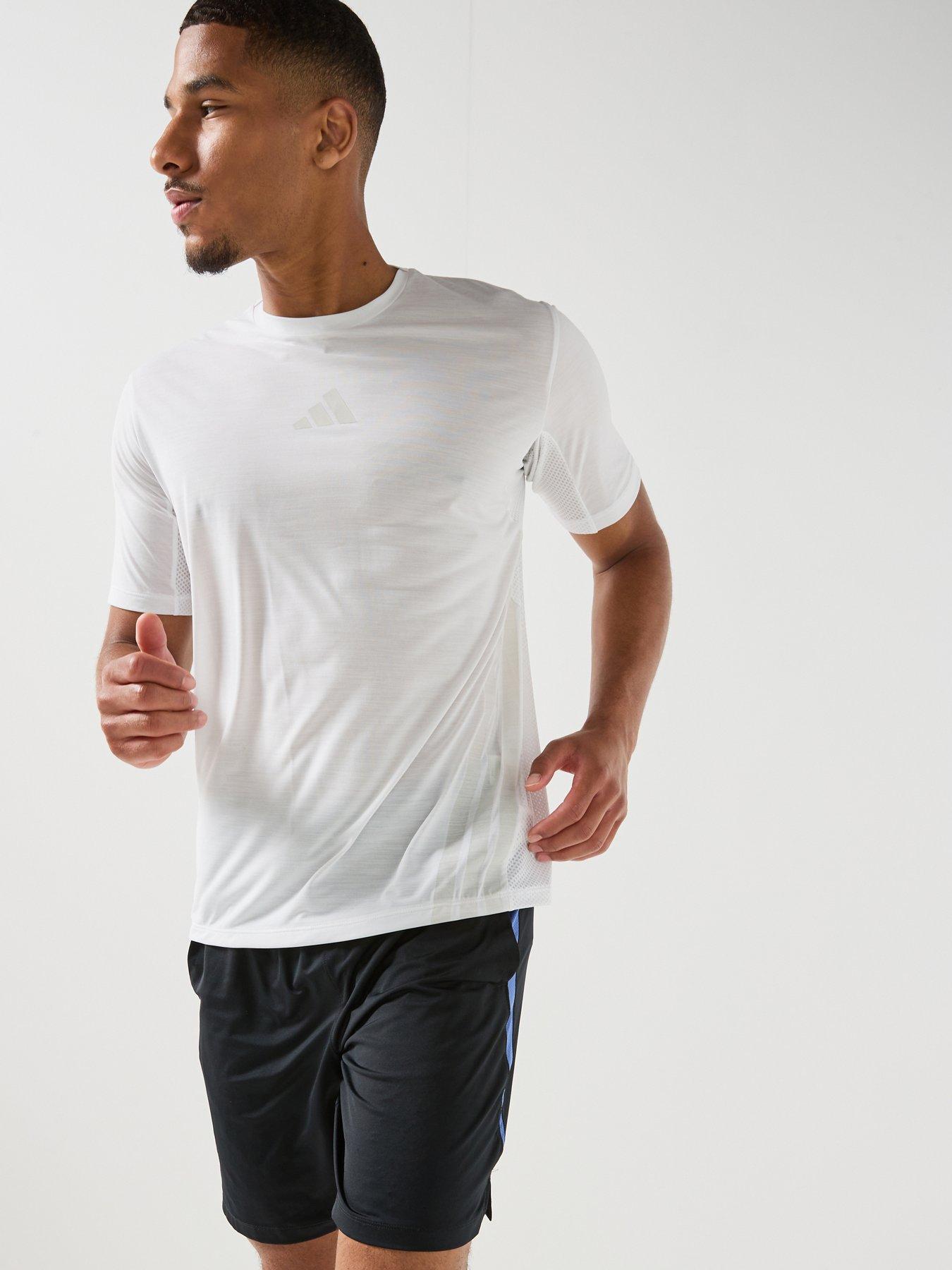 adidas Terrex Men's Trail Running T Shirt with Short Sleeves and Crew Neck - White