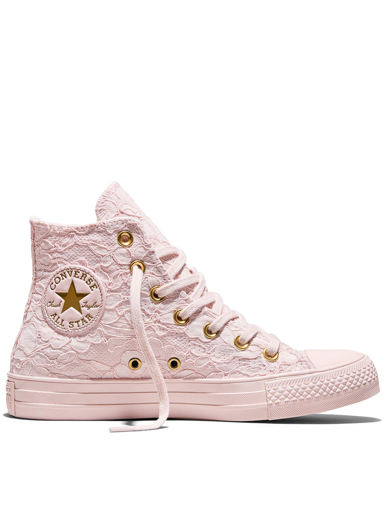 Converse Womens Chuck Taylor All Star Hi Elevated Lace Material Trainers - Pink