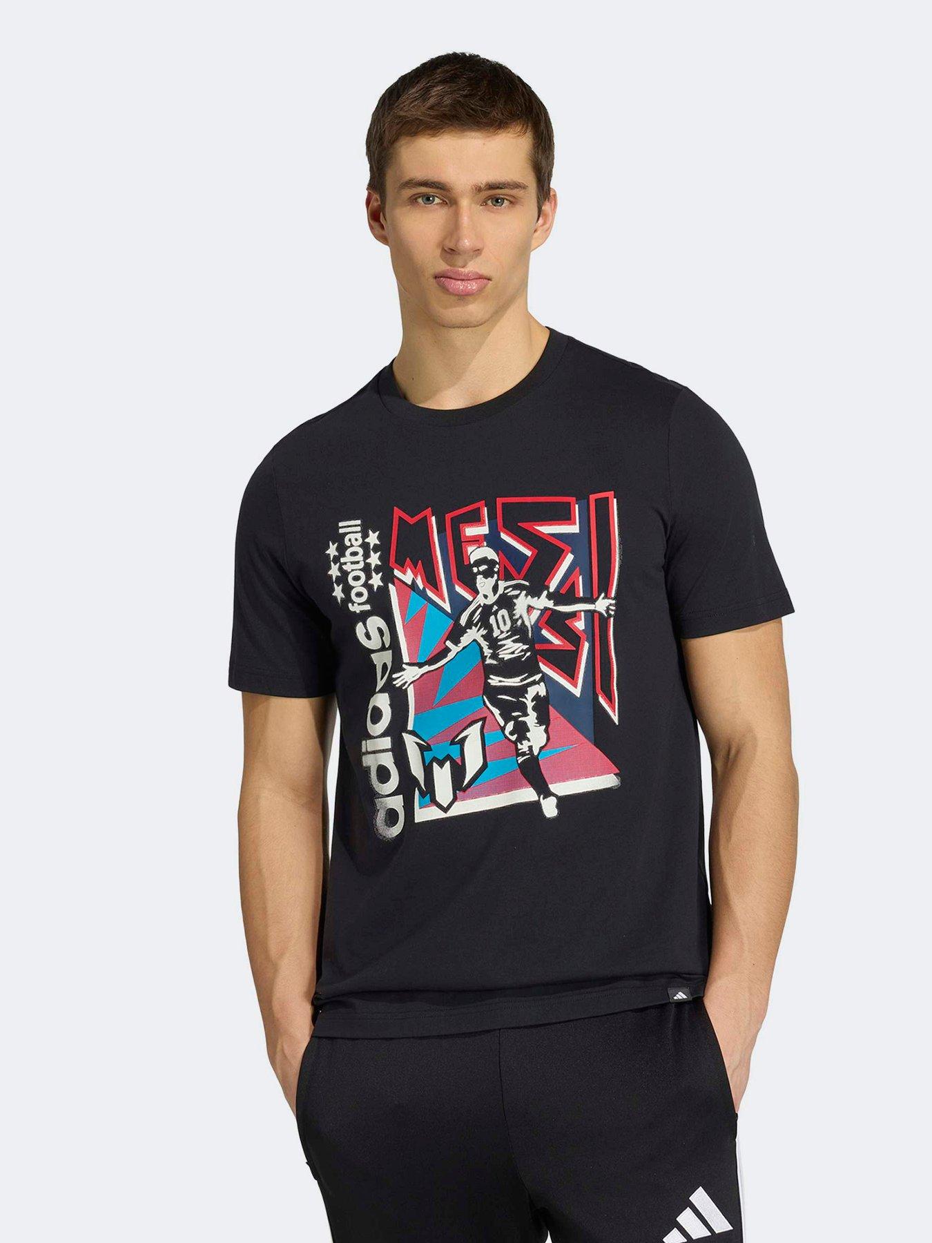 adidas Mens Messi Fun Graphic T-Shirt - Black