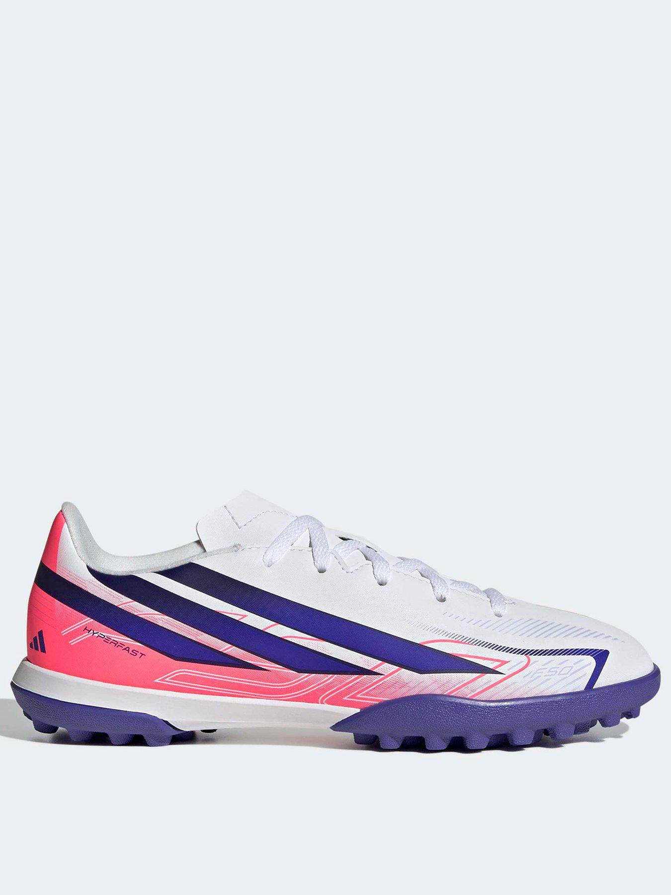 adidas Junior F50 Hyperfast Club Astro Turf Football Boots - White
