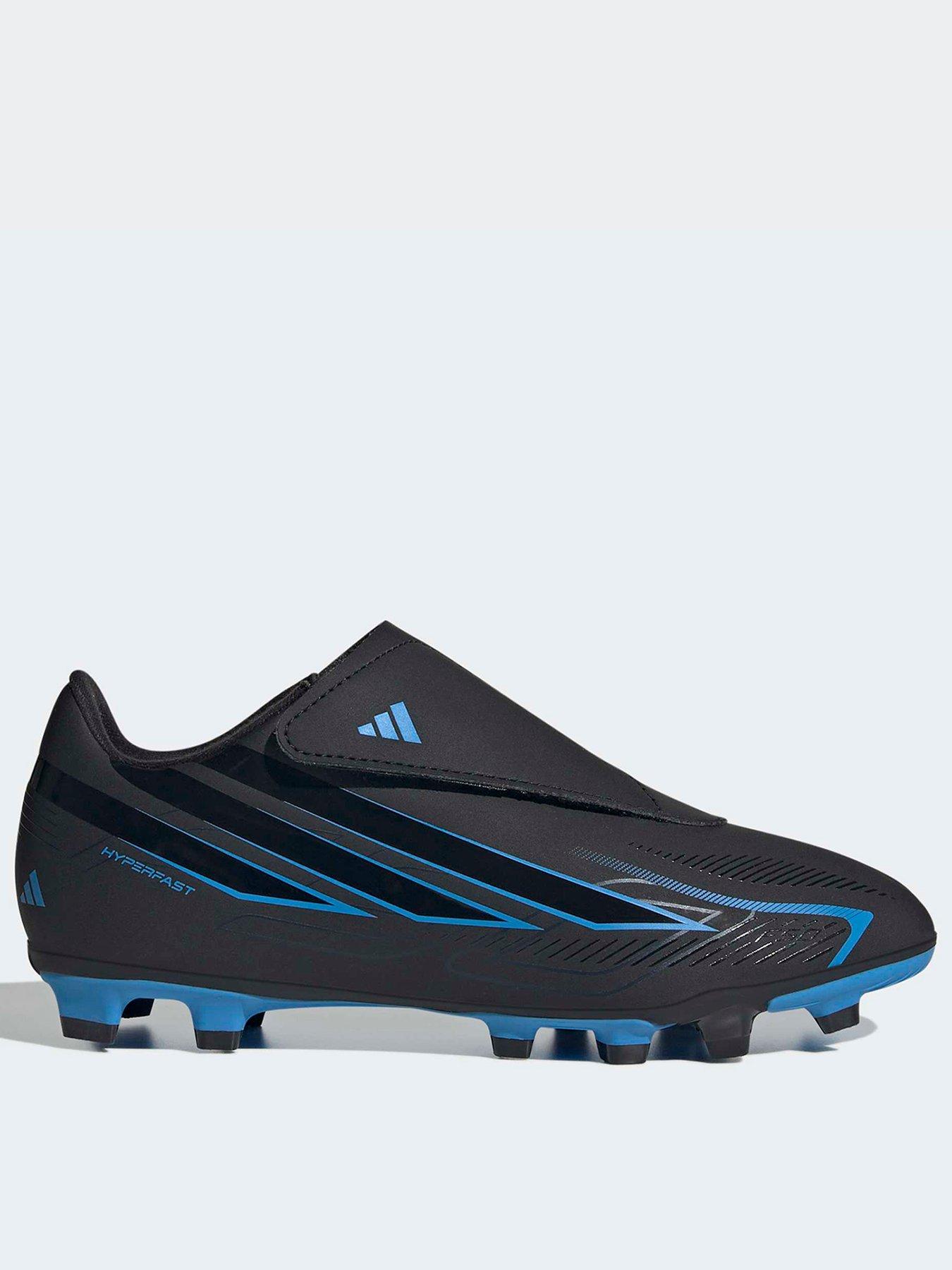 adidas Junior F50 Hyperfast Club Velcro Firm Ground Football Boots - Black
