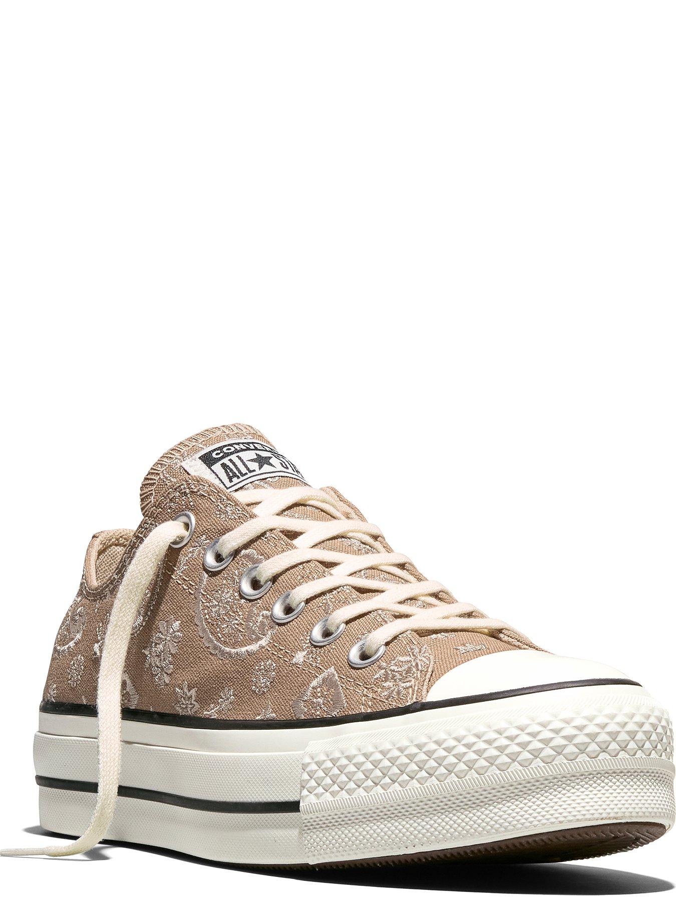 Image 3 of 5 of Converse Womens Chuck Taylor All Star Lift Ox Elevated PaisleyTrainers - Grey
