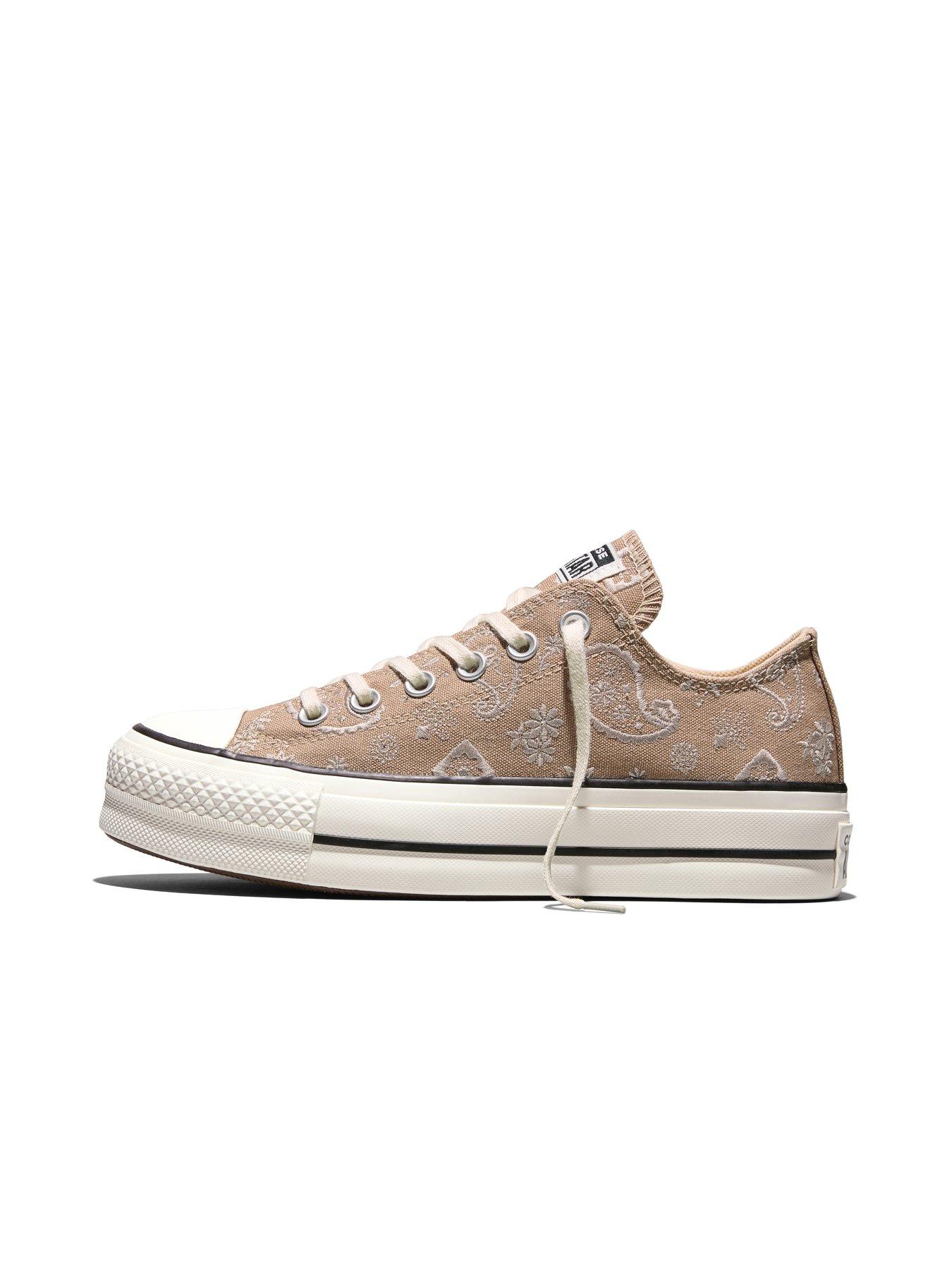 Image 5 of 5 of Converse Womens Chuck Taylor All Star Lift Ox Elevated PaisleyTrainers - Grey