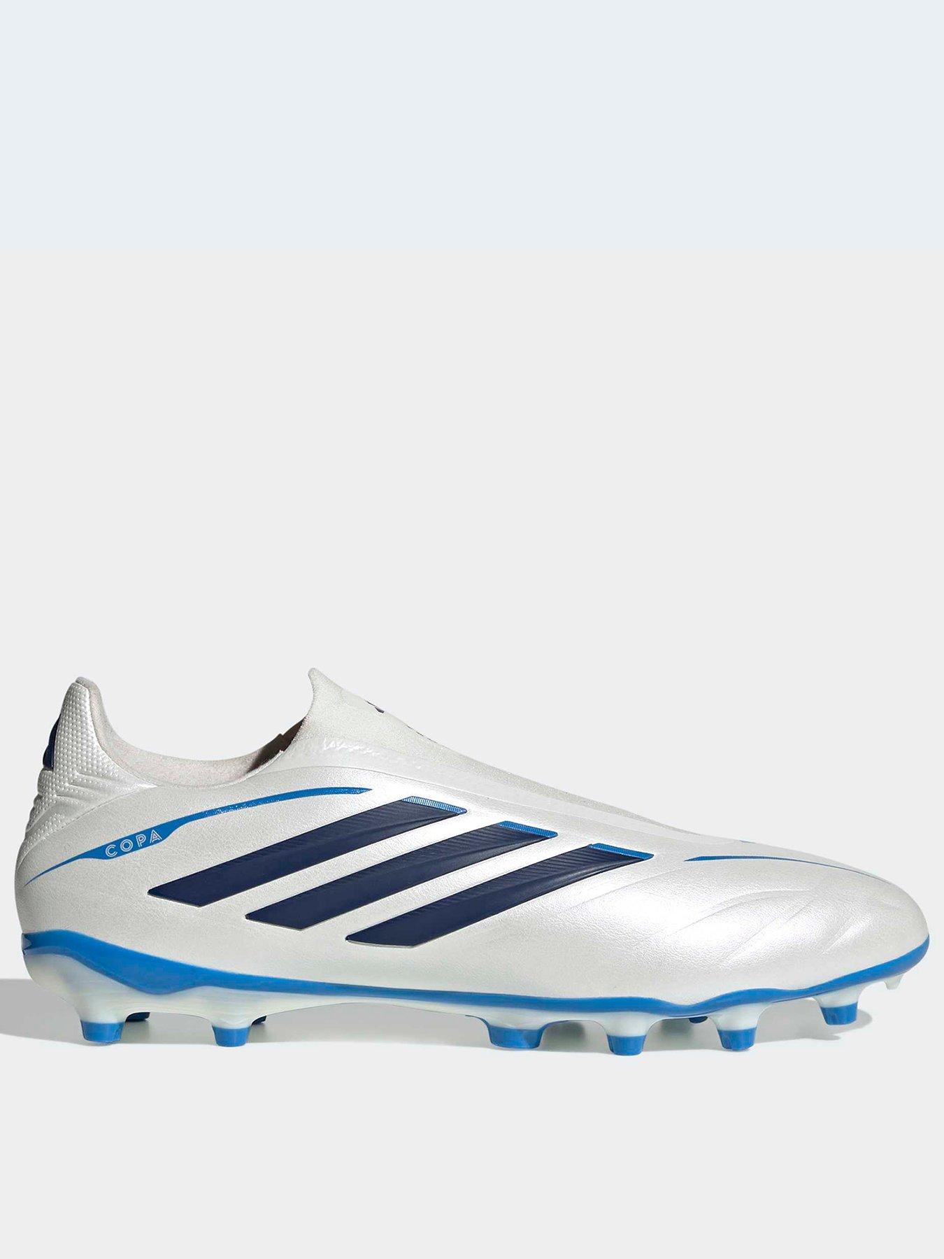 adidas Mens Copa Pure IV League Laceless Firm Ground Football Boots - White/Blue