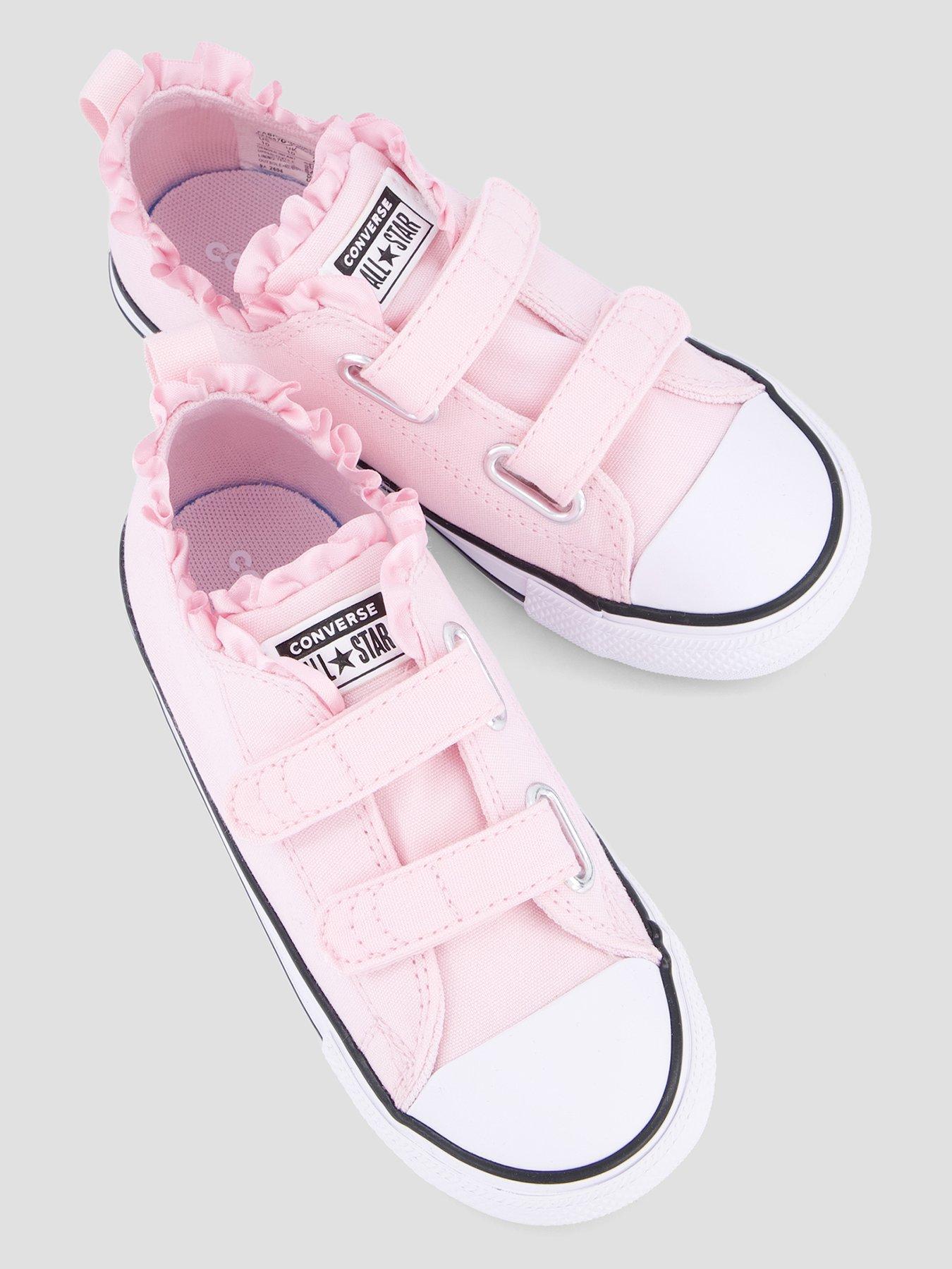 Image 3 of 7 of Converse Infant Double Strap Ruffle Infant Trainers - Pink