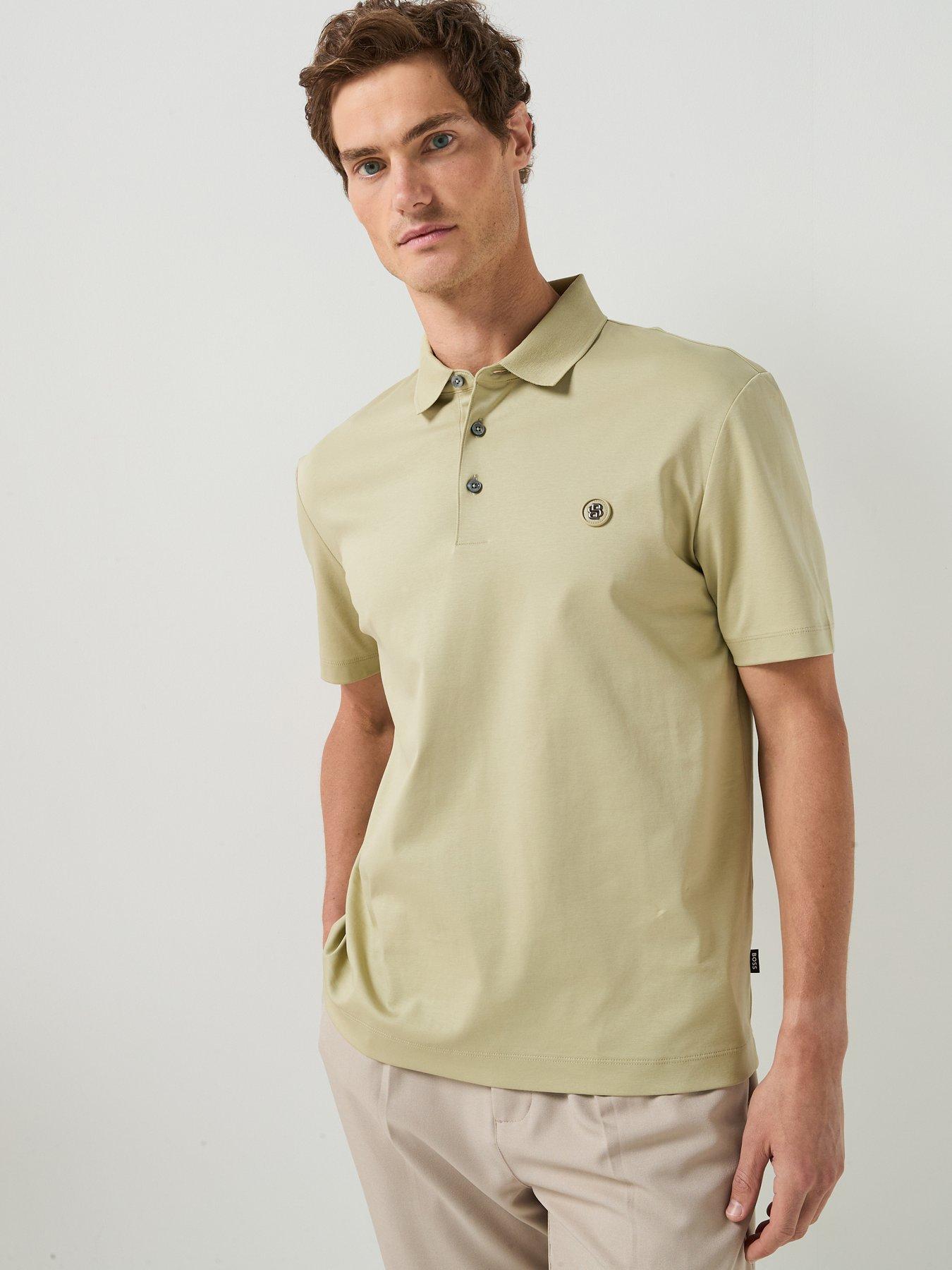 BOSS Nickel Logo Polo Shirt - Dark Beige