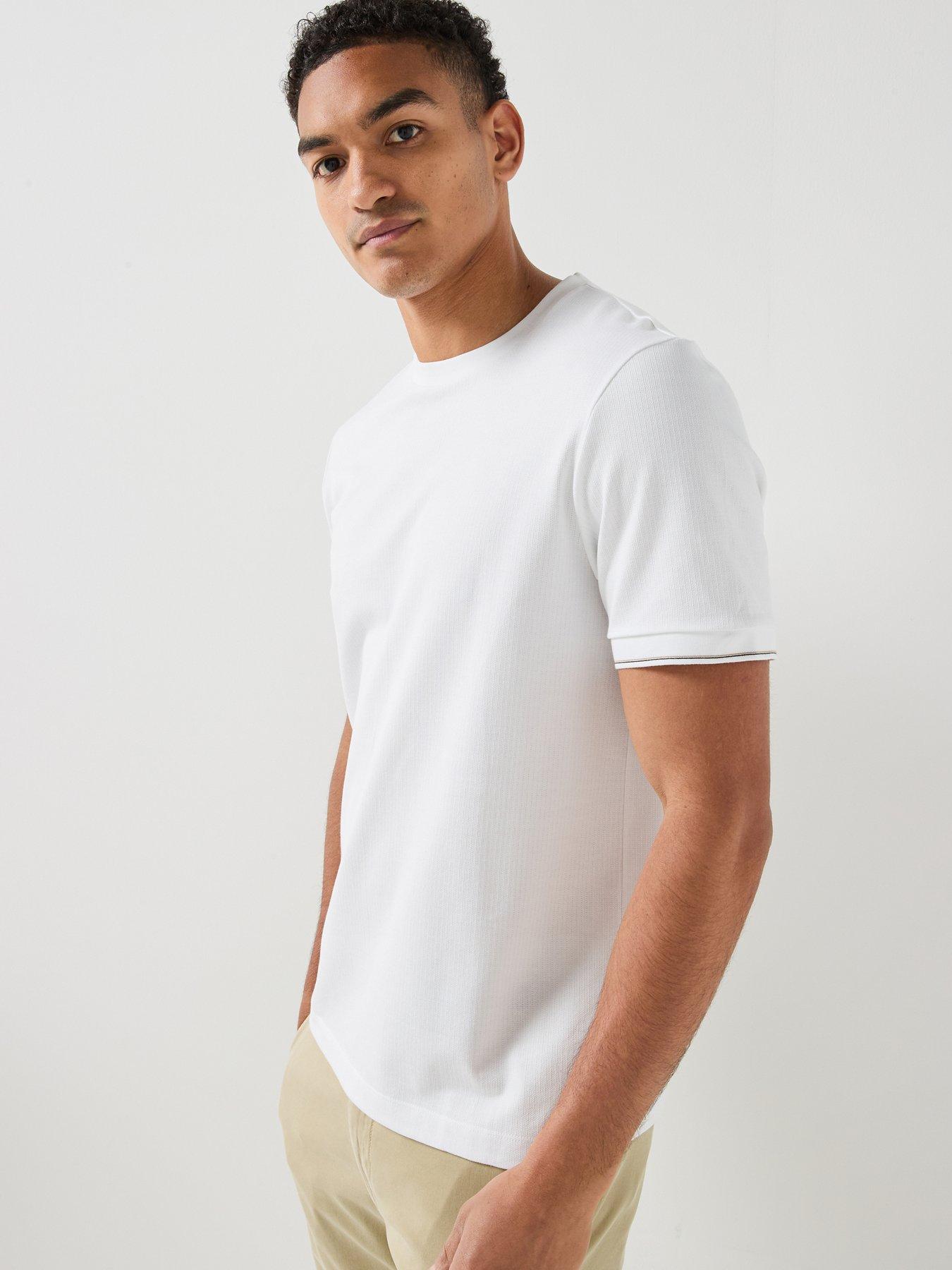 BOSS C-Taut 90 Cuffed Tipped T-Shirt - White