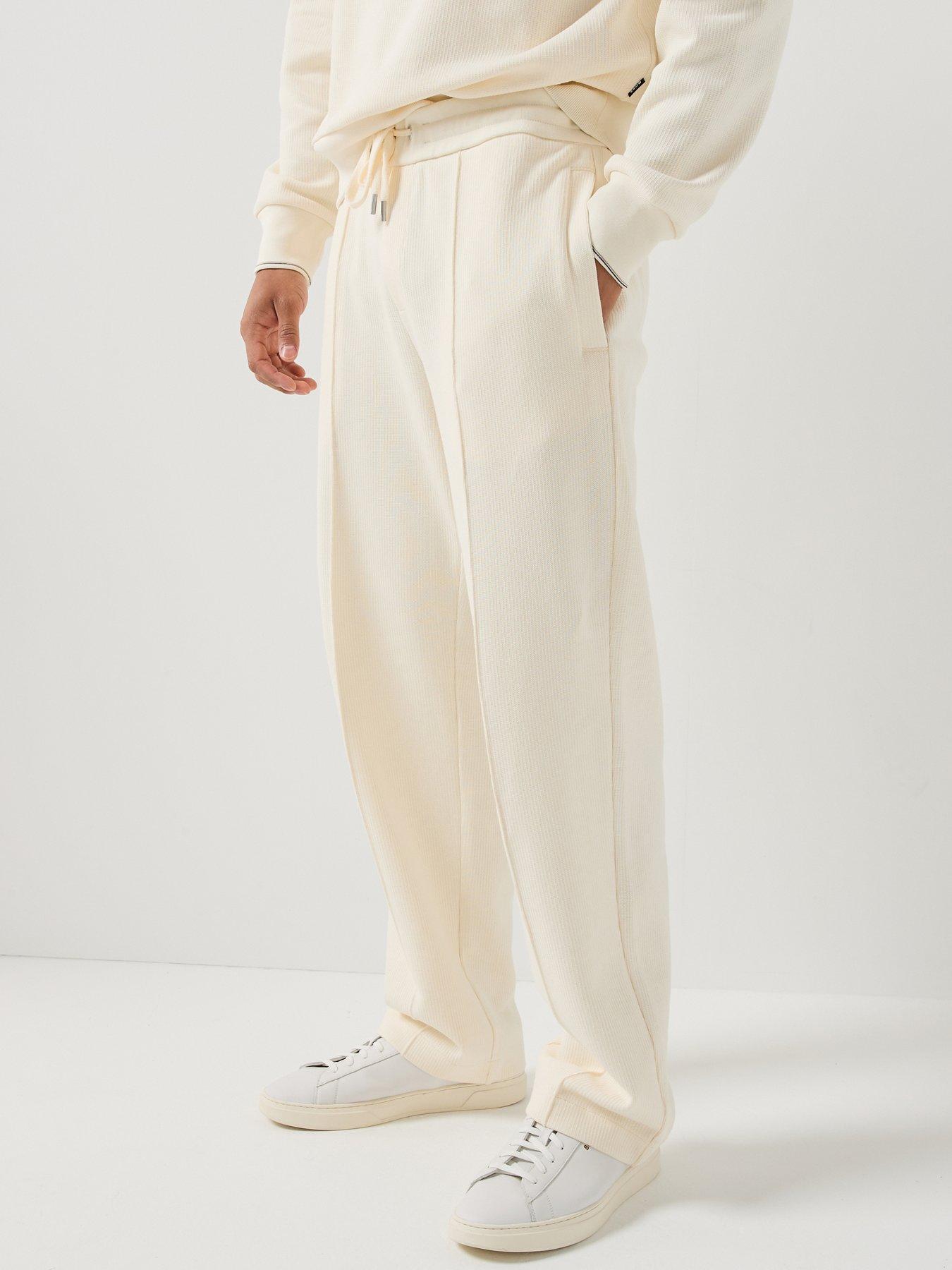 BOSS C-Levete 55 Pleated Modern Fit Joggers - Open White