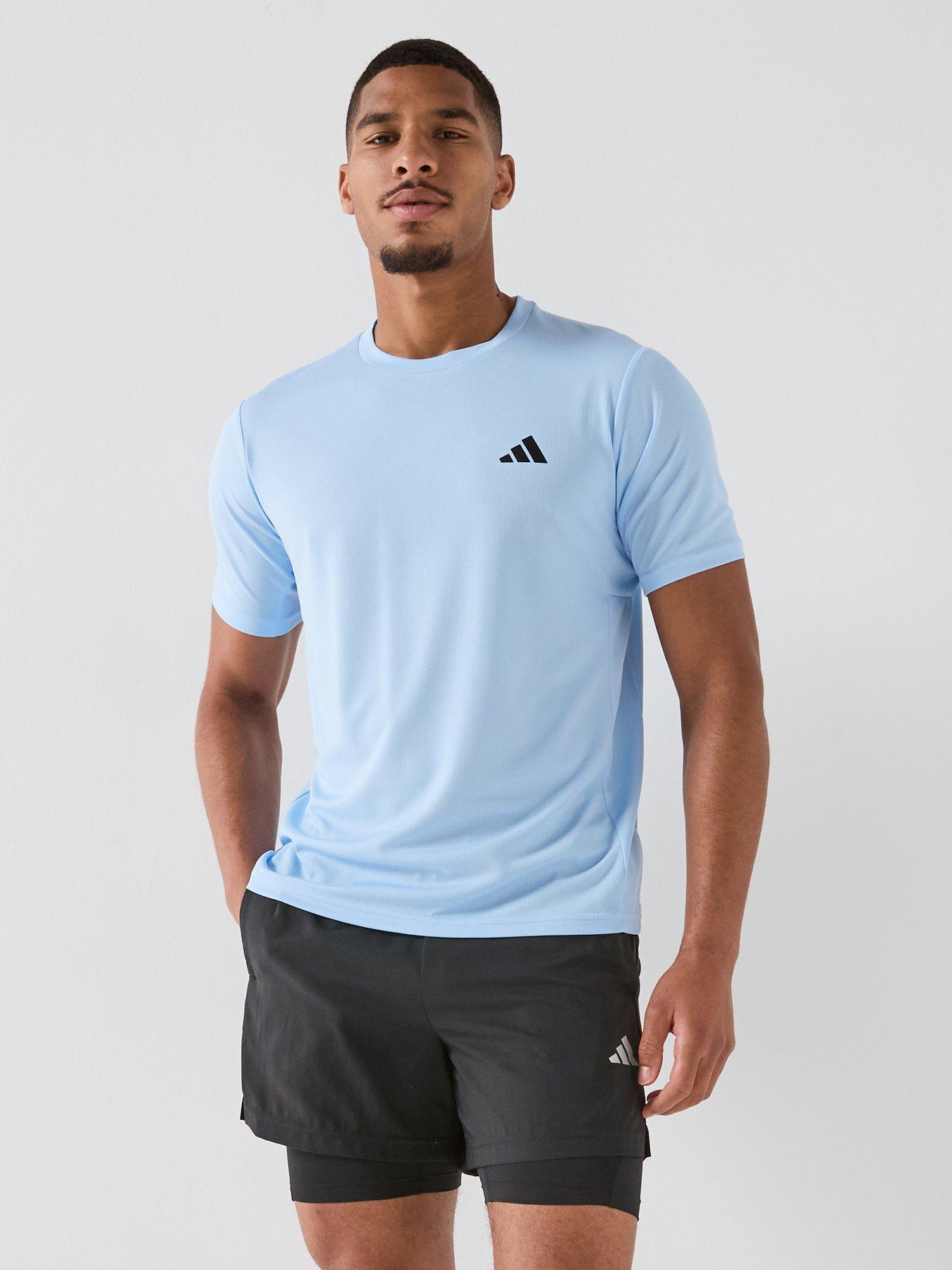 Image 1 of 6 of adidas Mens Training Workout Essentials T-Shirt - Blue