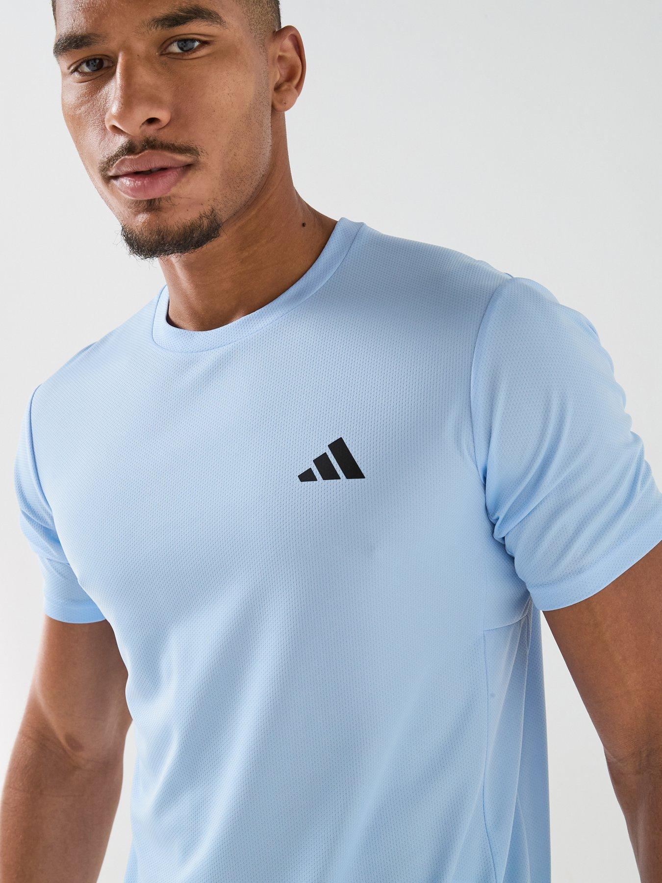 Image 4 of 6 of adidas Mens Training Workout Essentials T-Shirt - Blue