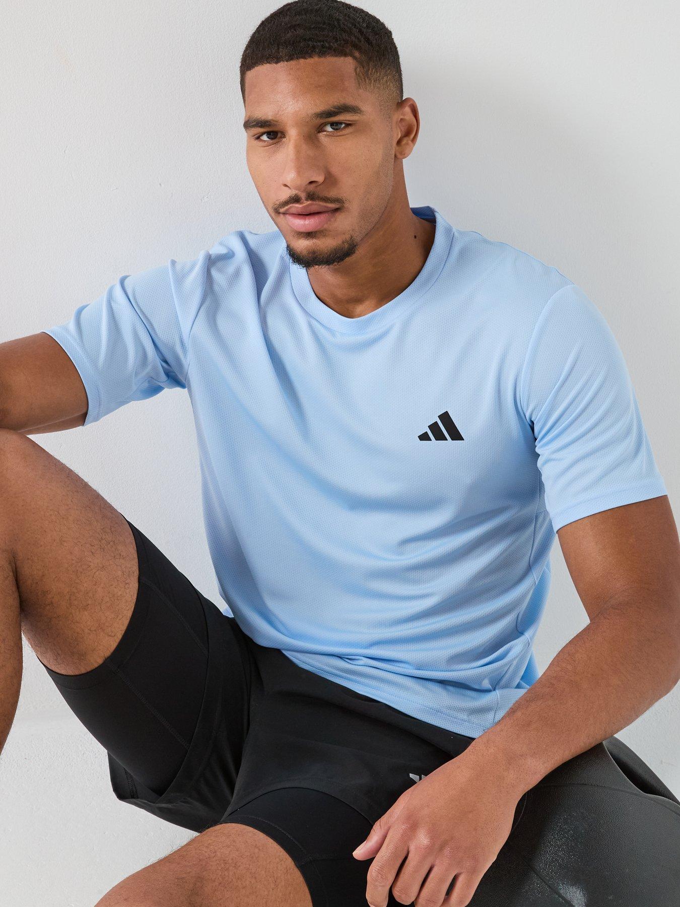 Image 5 of 6 of adidas Mens Training Workout Essentials T-Shirt - Blue
