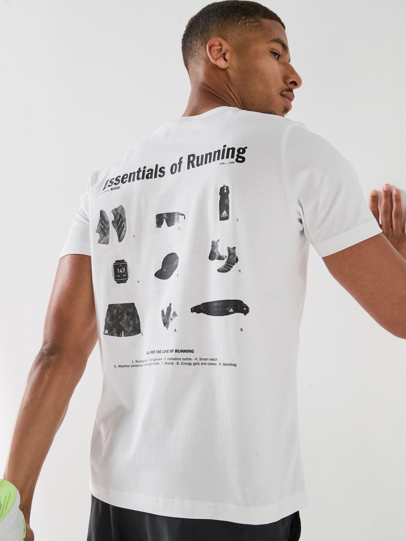 adidas Mens Running Graphic T-Shirt - White