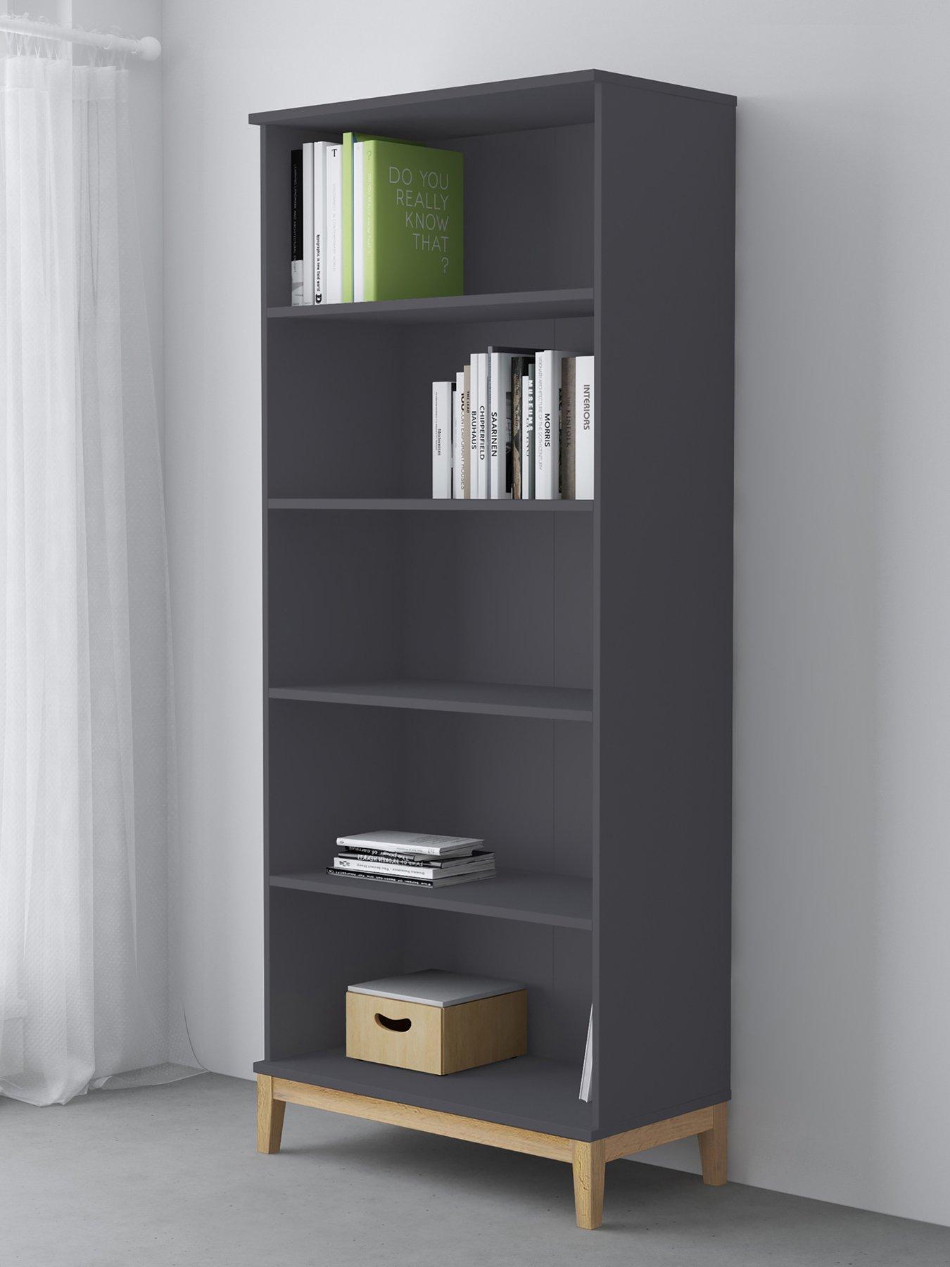 Image 1 of 7 of Dorel Home Pelle Bookcase With 4 Shelves - Grey